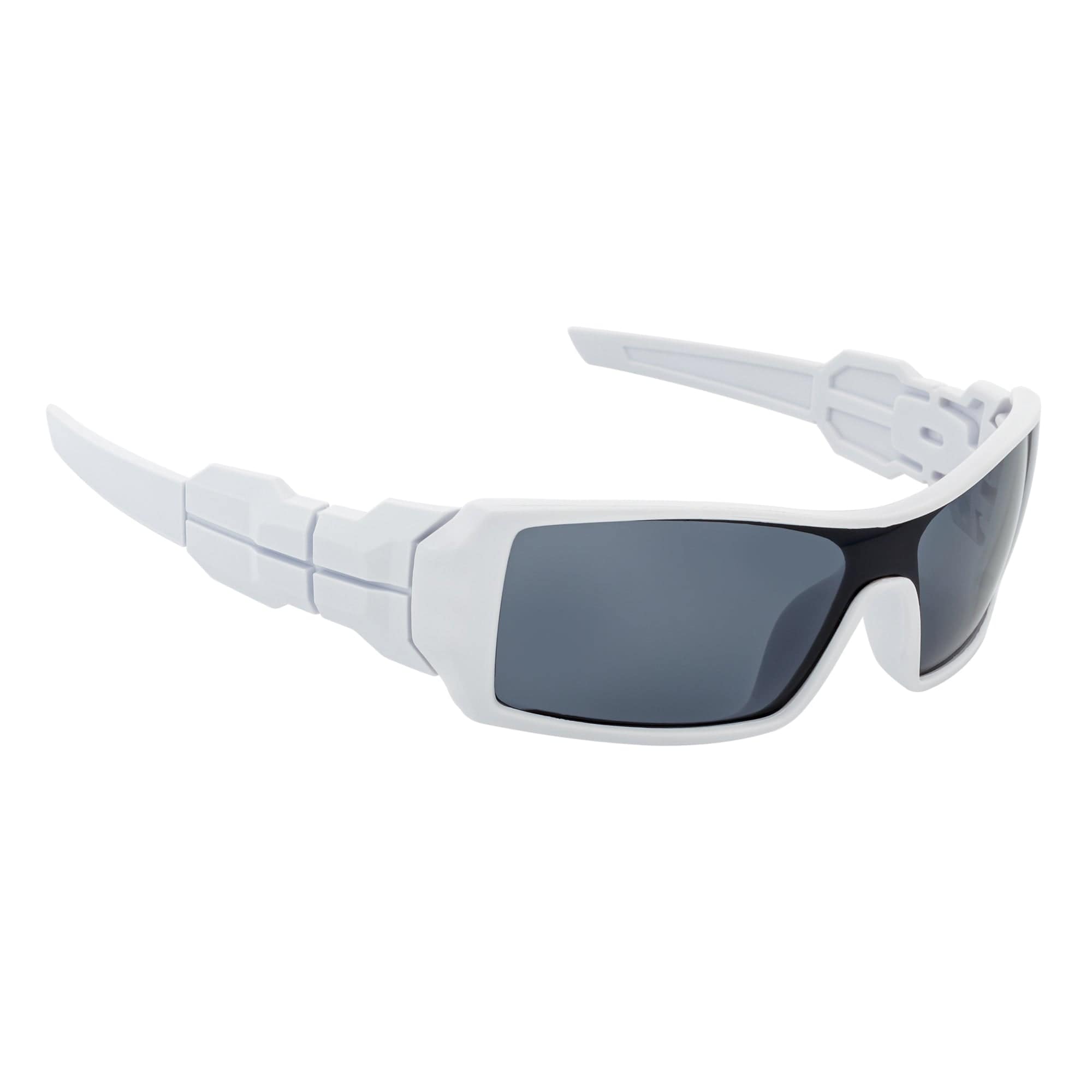FUEL - Modern Sports Wraparound Single Lens Sunglasses Matte White Smoke Tint