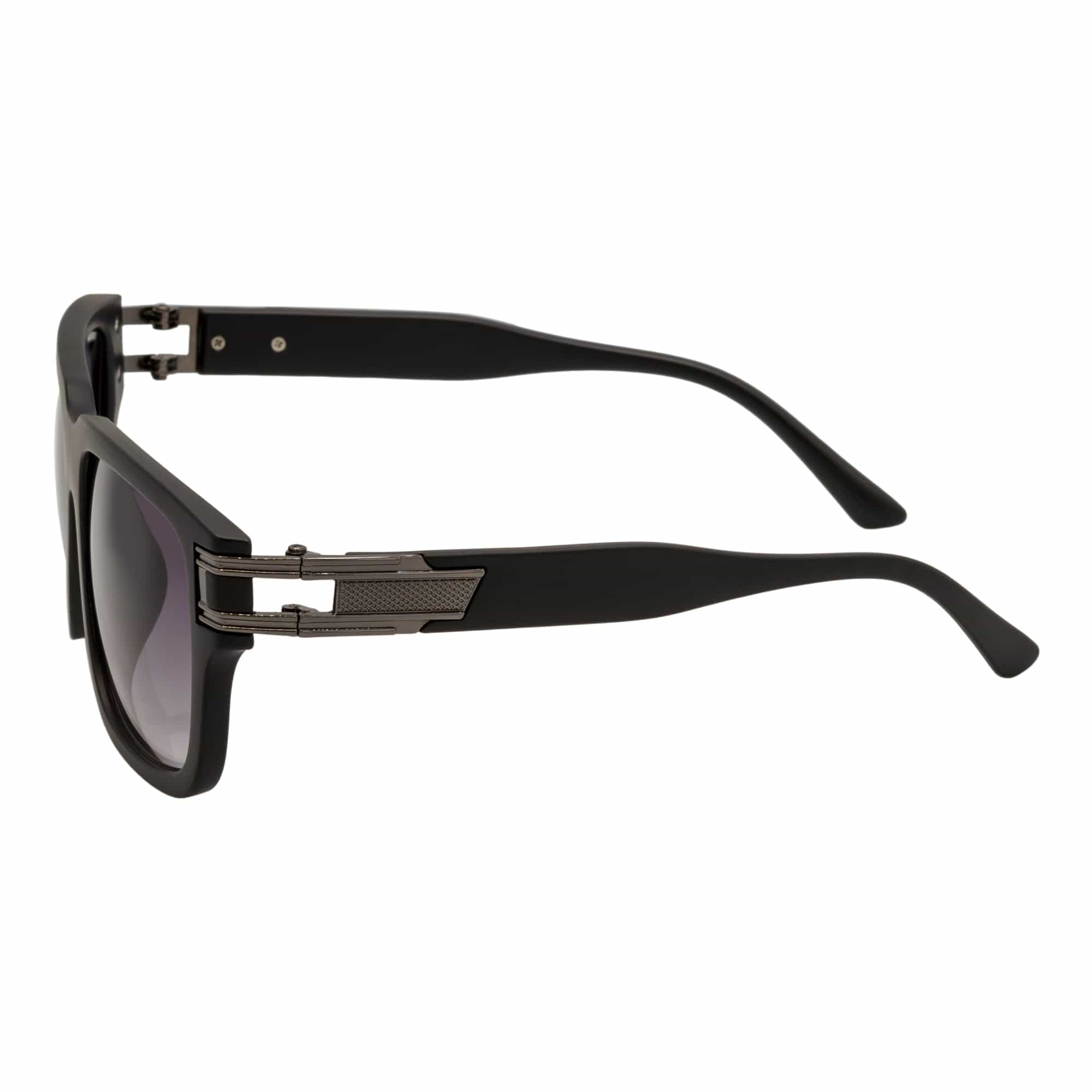 IMPERIAL - Square Two - Tone Metal Accent Square Sunglasses Black - Gunmetal Lavender - MorspecsM1024-1