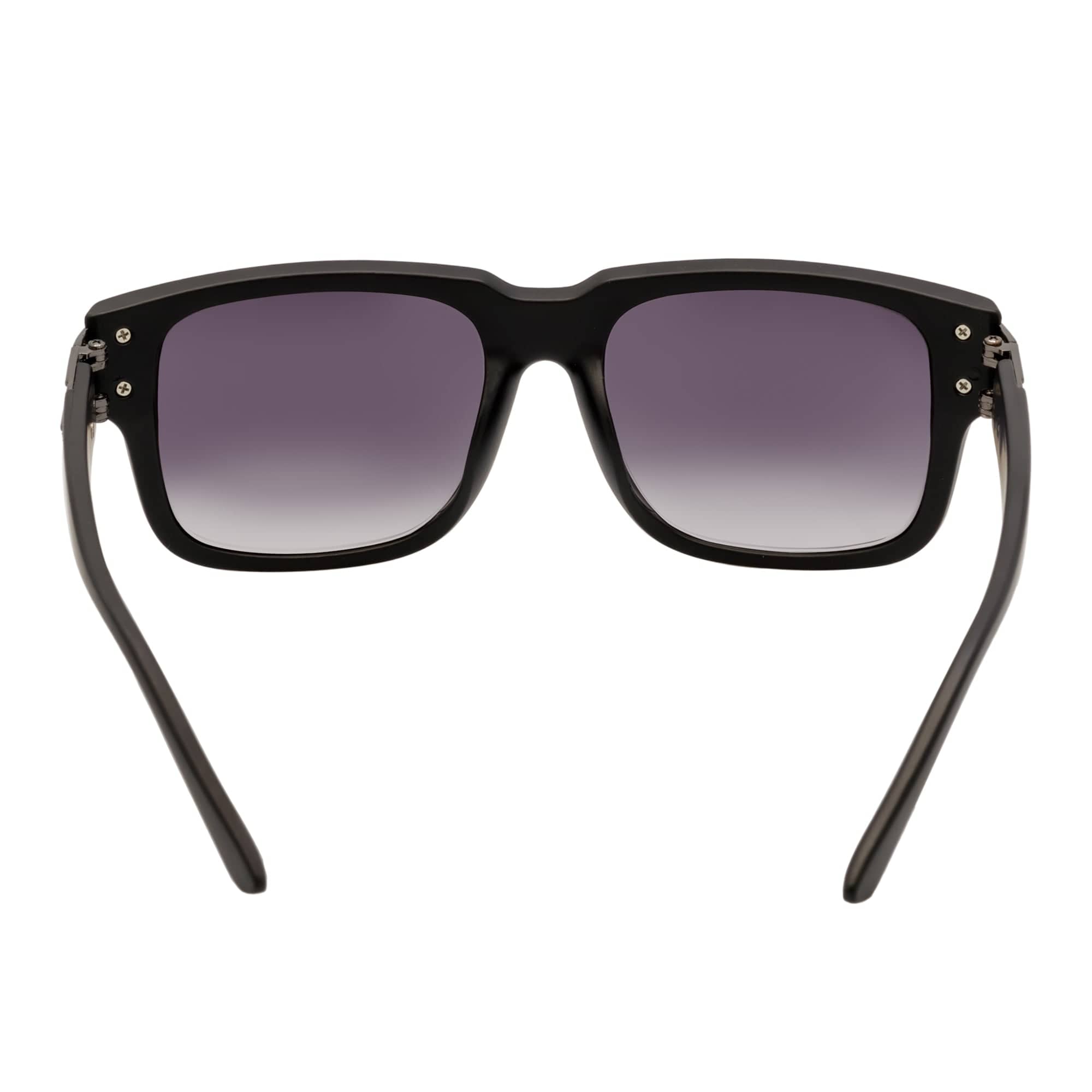 IMPERIAL - Square Two - Tone Metal Accent Square Sunglasses Black - Gunmetal Lavender