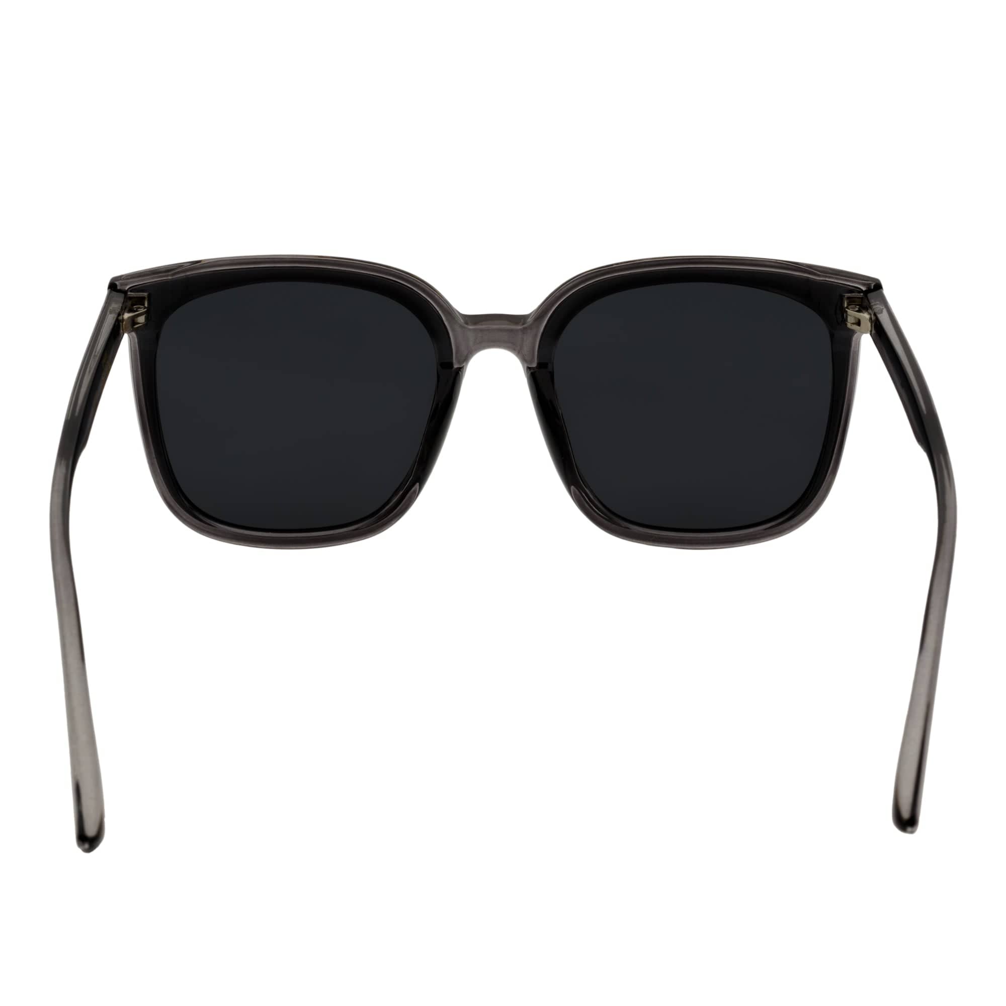 KARA - Polarized Womens Oversize Square Cat Eye Sunglasses Clear Gray Smoke