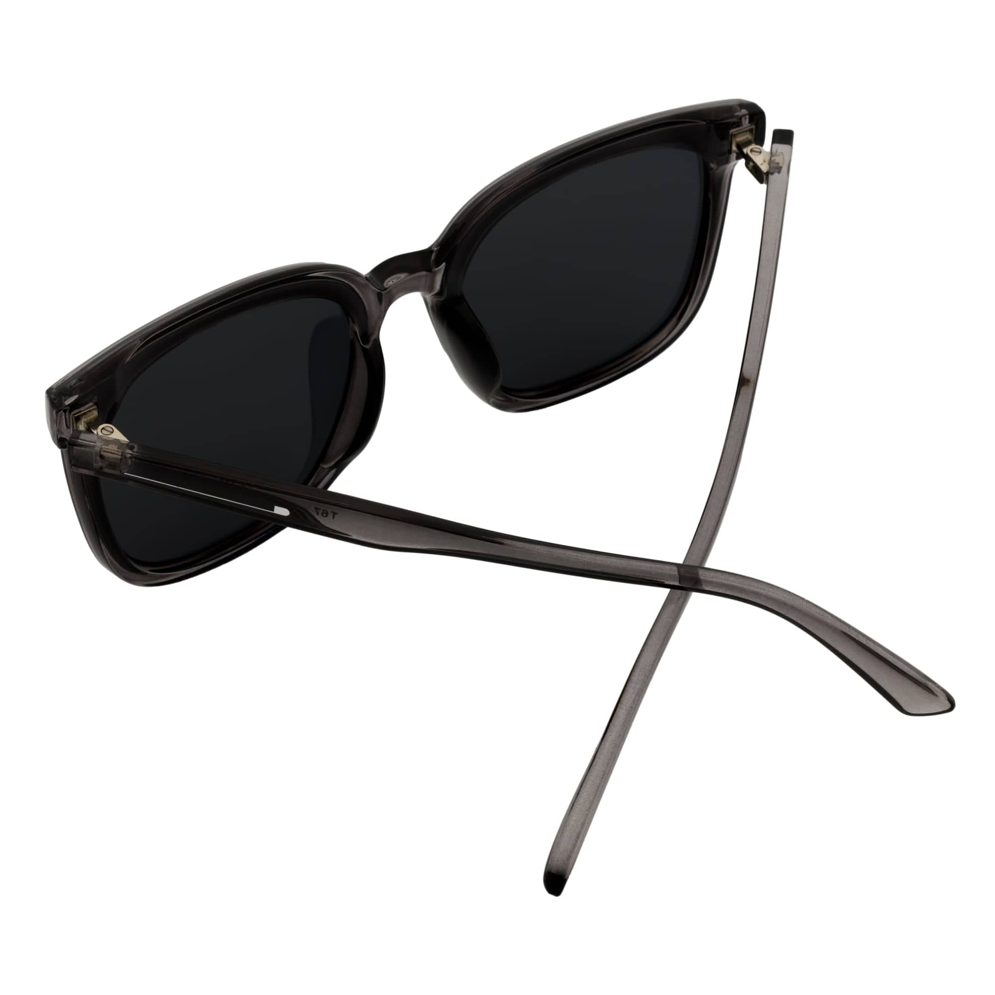 KARA - Polarized Womens Oversize Square Cat Eye Sunglasses Clear Gray Smoke