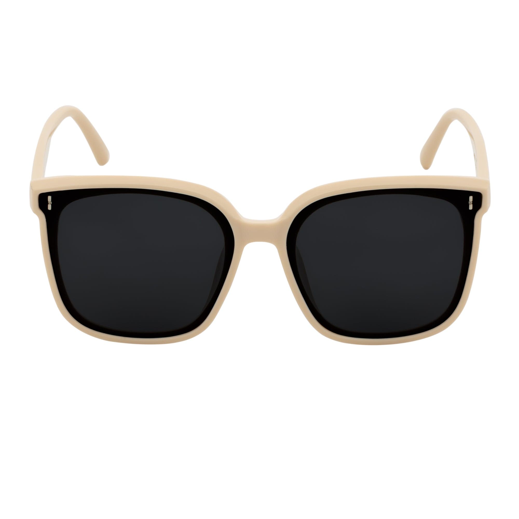 KARA - Polarized Womens Oversize Square Cat Eye Sunglasses Creme Smoke