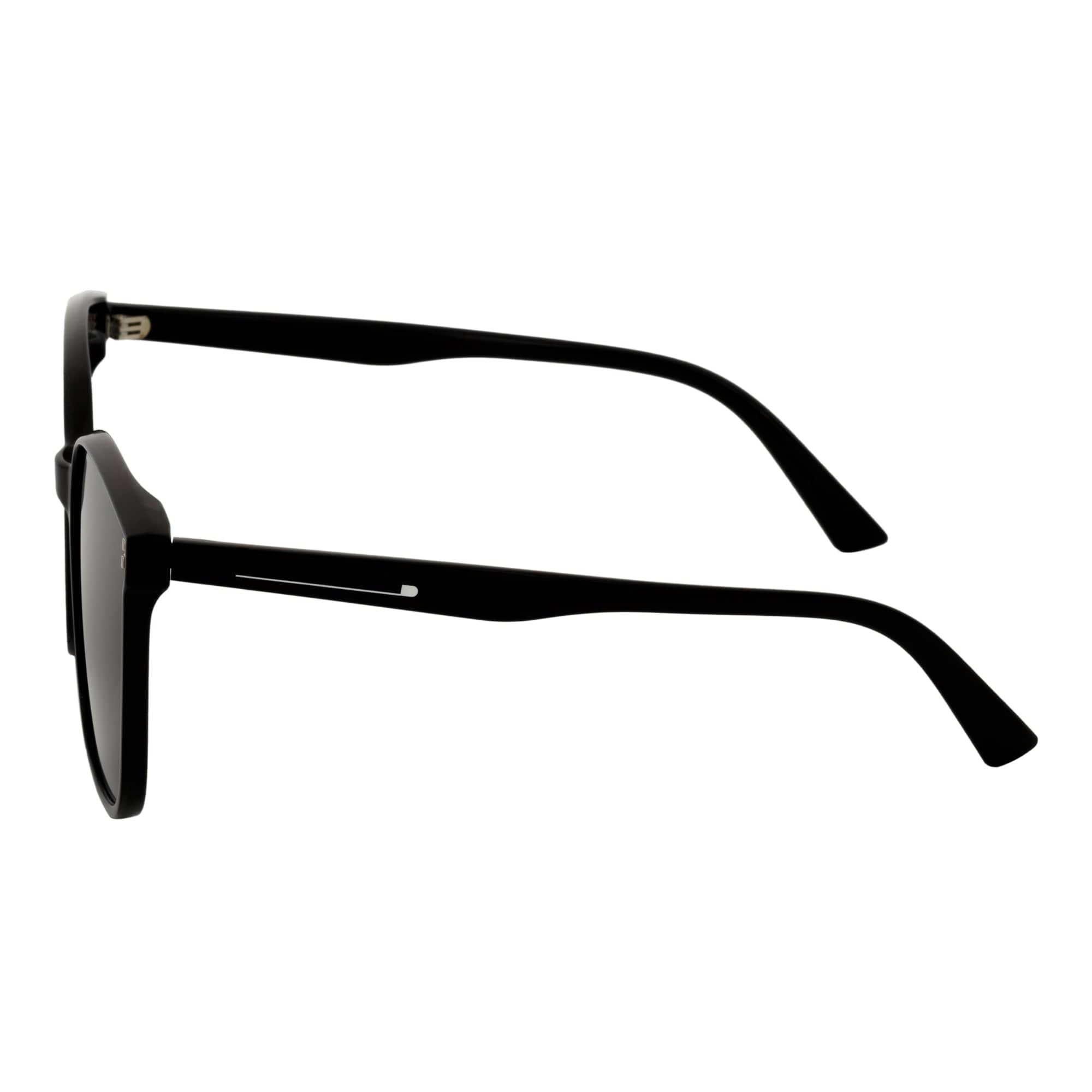 KARA - Polarized Womens Oversize Square Cat Eye Sunglasses Gloss Black Smoke