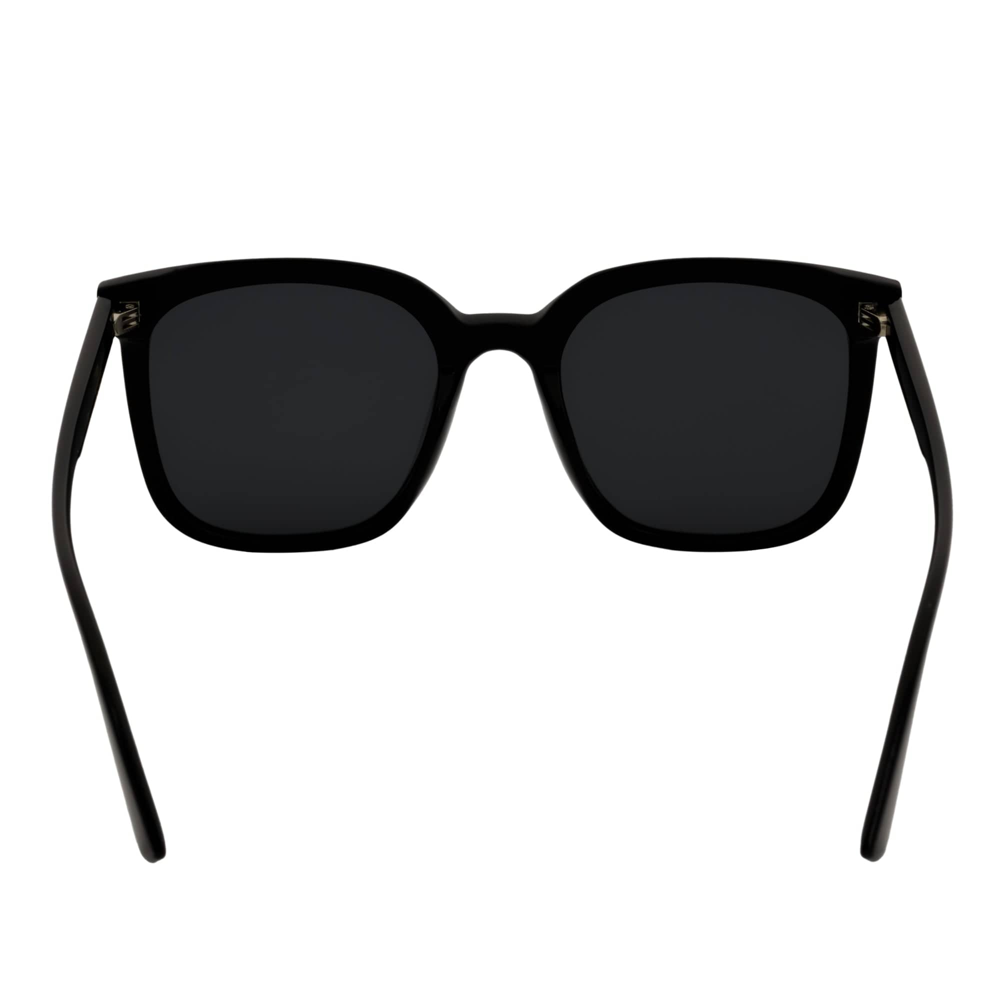 KARA - Polarized Womens Oversize Square Cat Eye Sunglasses Gloss Black Smoke - Morspecs M1044-1