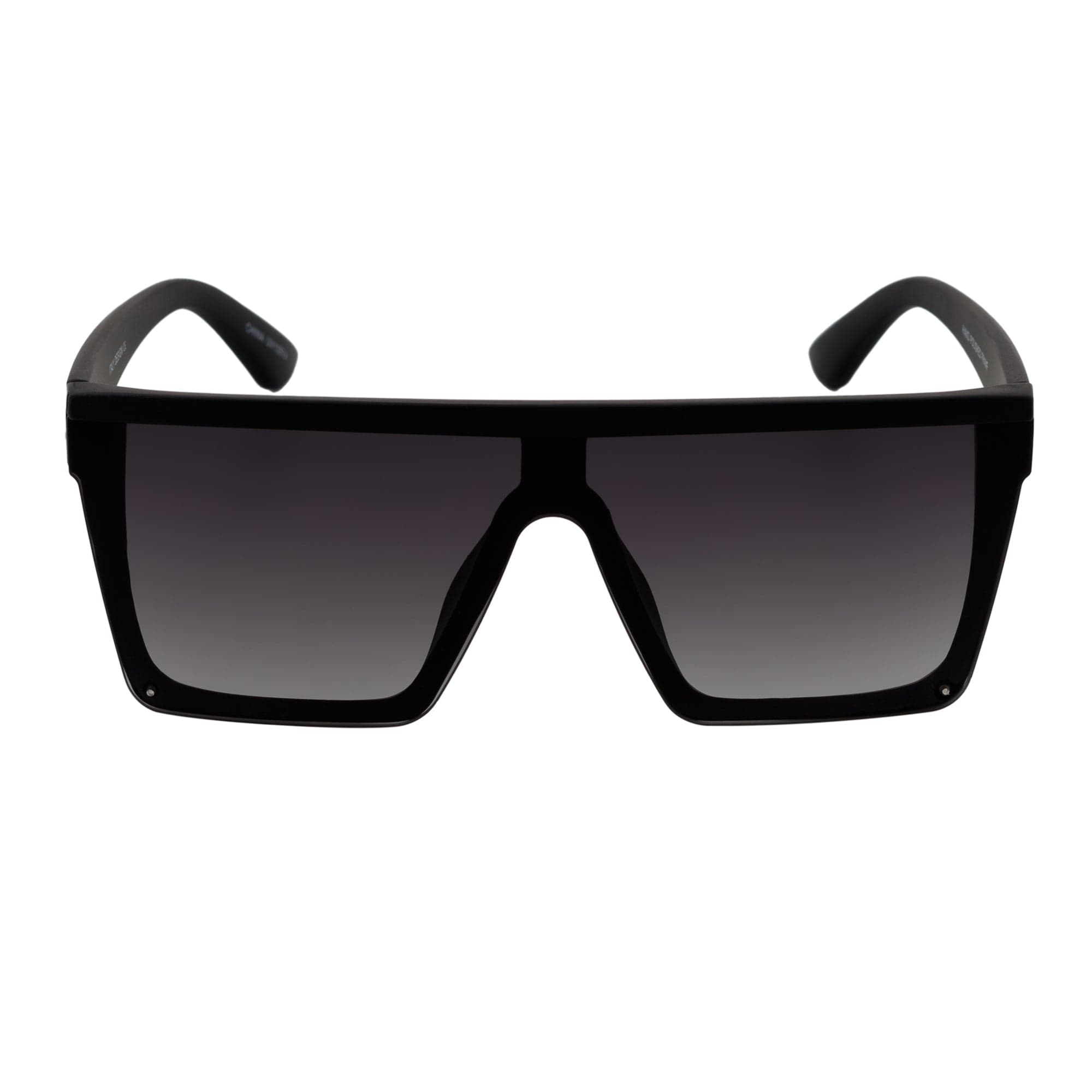LAZER - Modern Flat Top Rimless Rectangle Sunglasses Soft Matte Black Lavender - MorspecsM1037-2