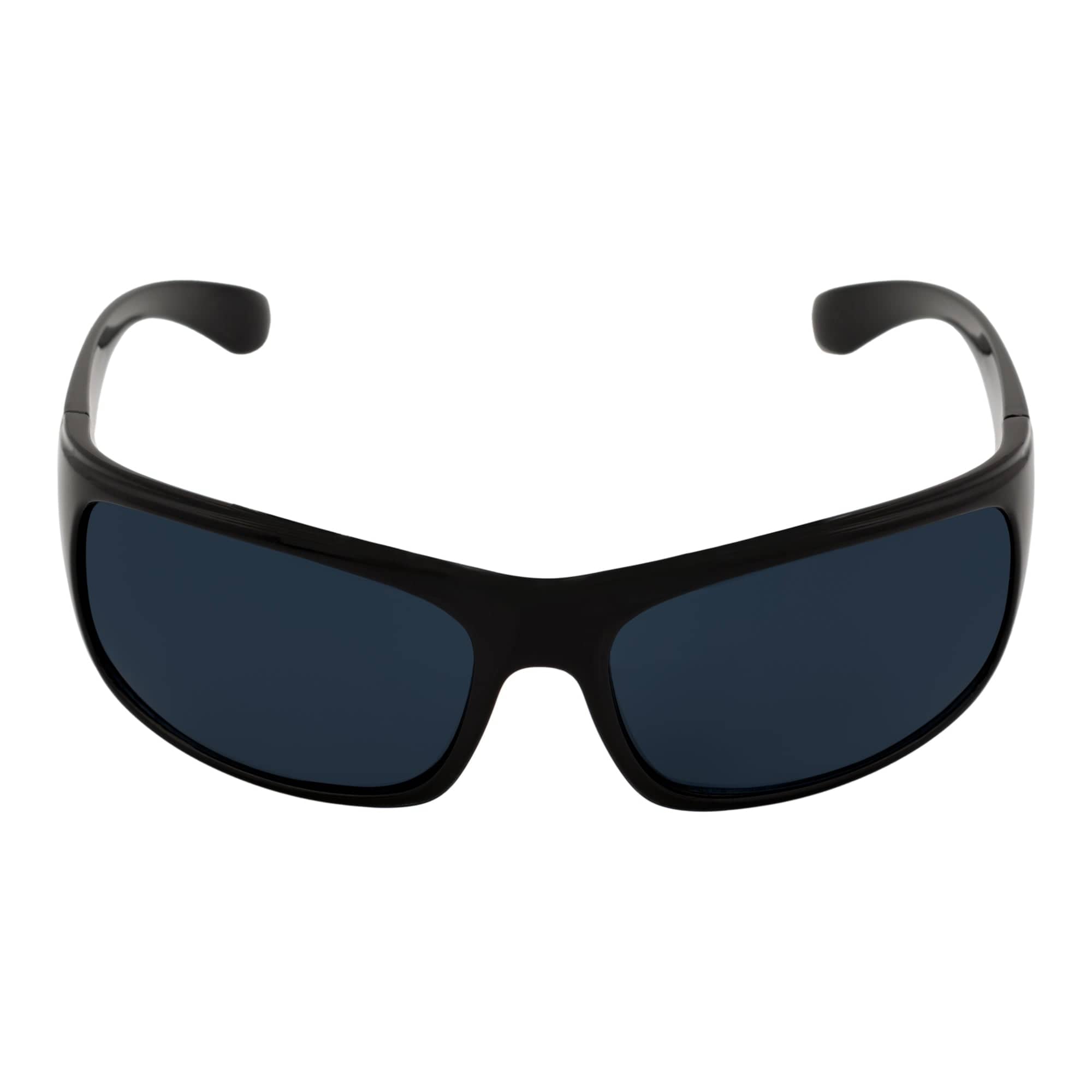 MACHADO - Modern Rectangle Sports Wraparound Sunglasses Gloss Black Dark Smoke