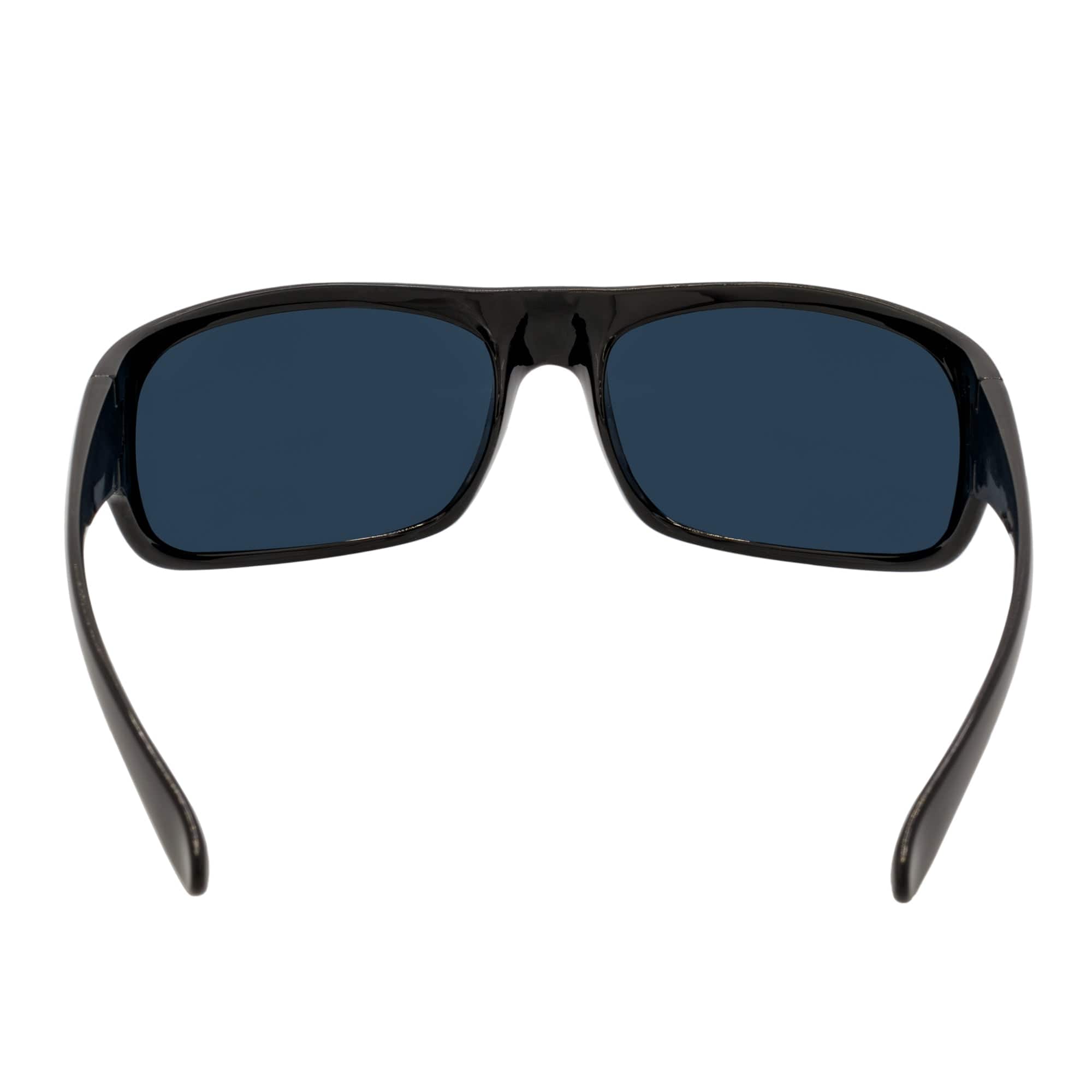 MACHADO - Modern Rectangle Sports Wraparound Sunglasses Gloss Black Dark Smoke