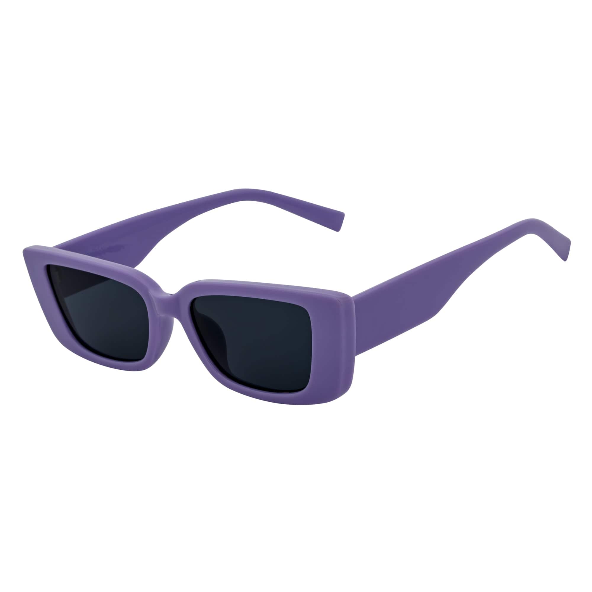 MODCAT - Small Cat Eye Rectangle Sunglasses 90s Fashion Purple Smoke Tint