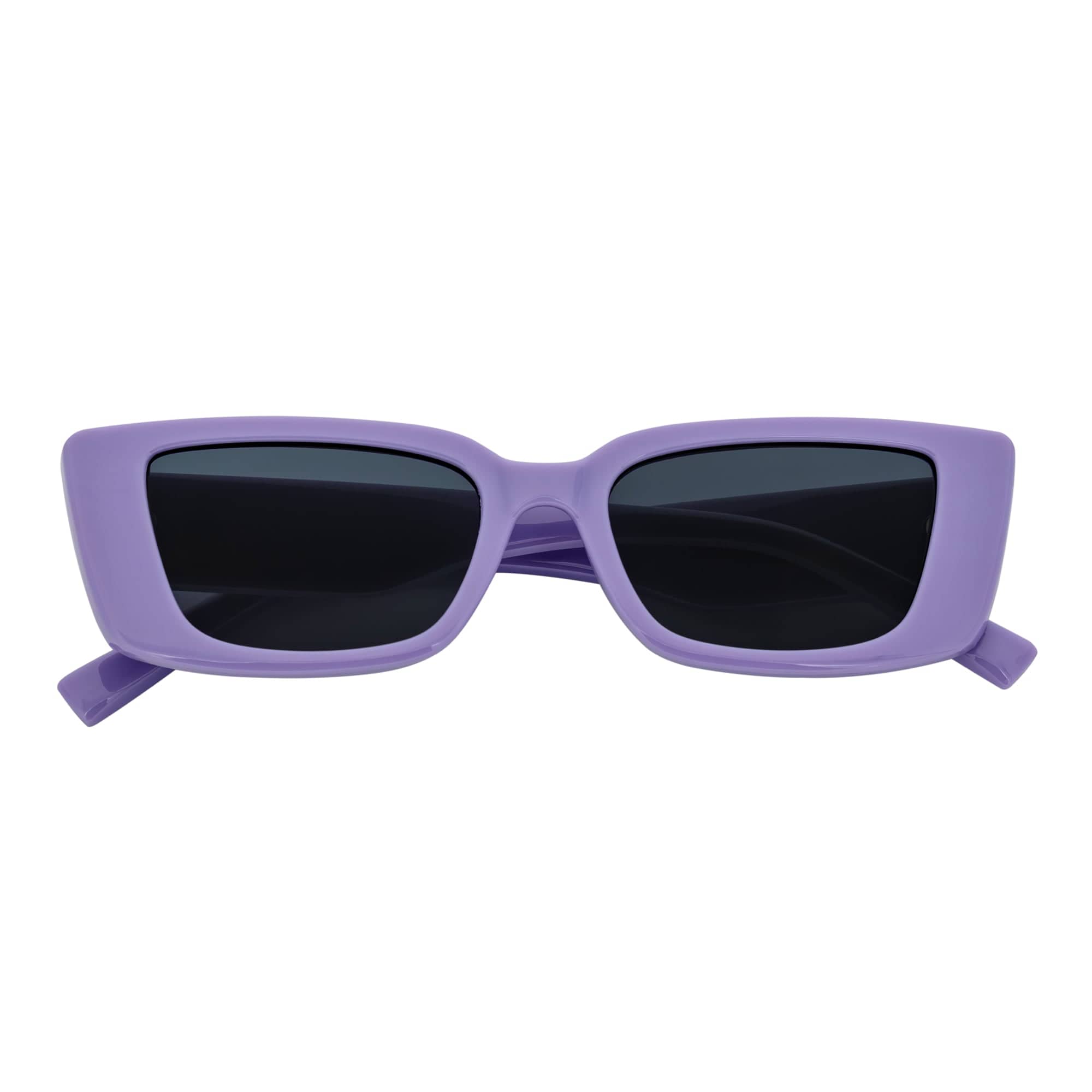 MODCAT - Small Cat Eye Rectangle Sunglasses 90s Fashion Purple Smoke Tint
