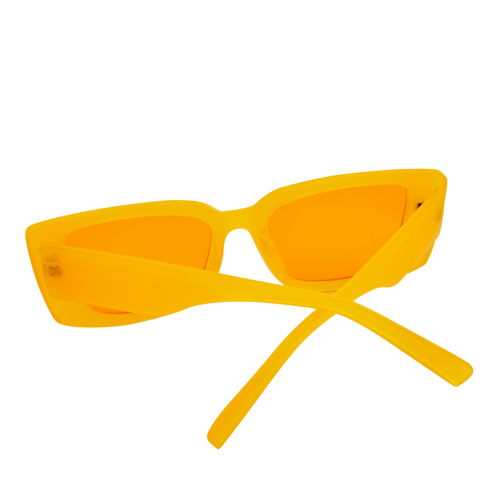 MODCAT - Small Cat Eye Rectangle Sunglasses 90s Orange Frame Orange Lens