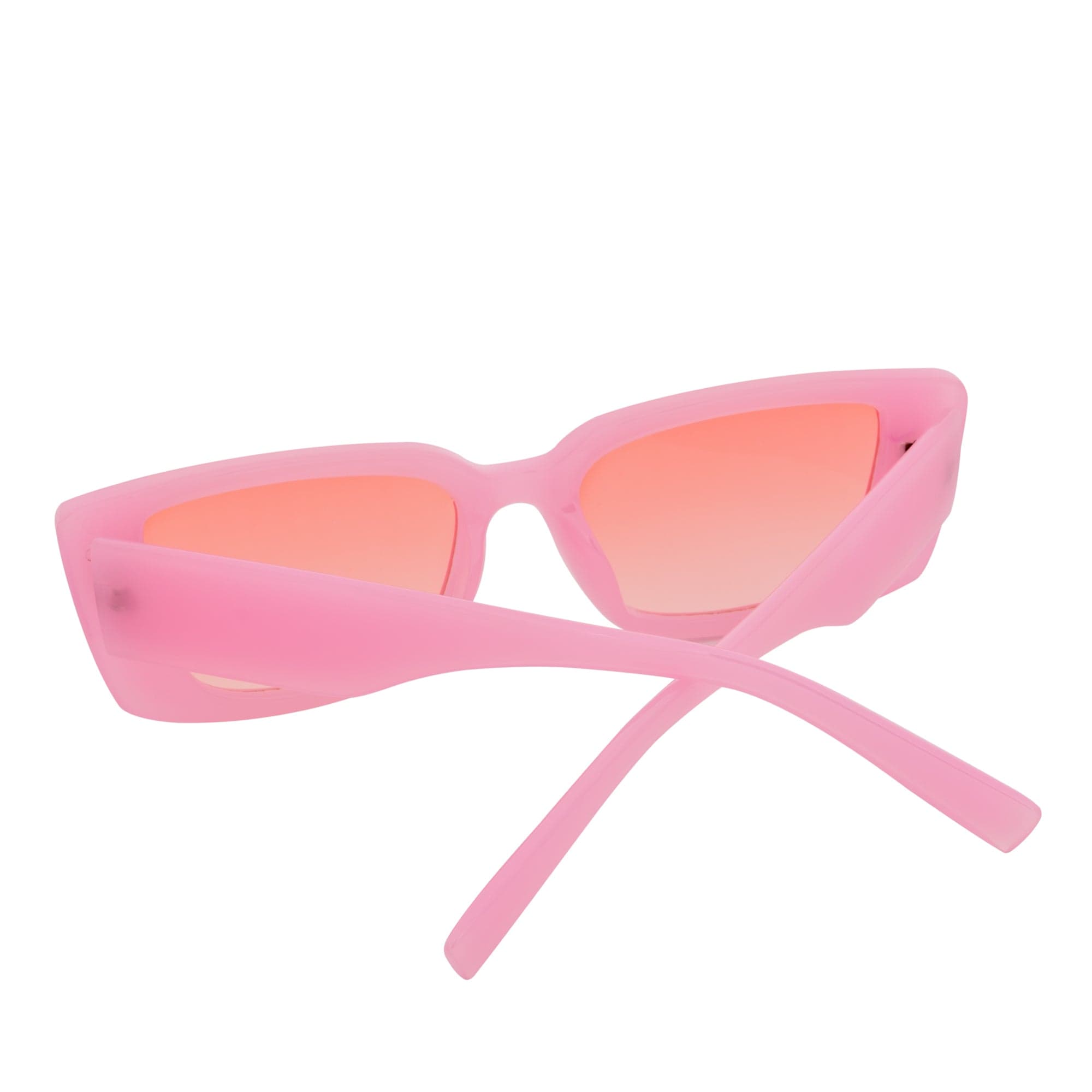 MODCAT - Small Cat Eye Rectangle Sunglasses 90s Pink Frame Pink Lens