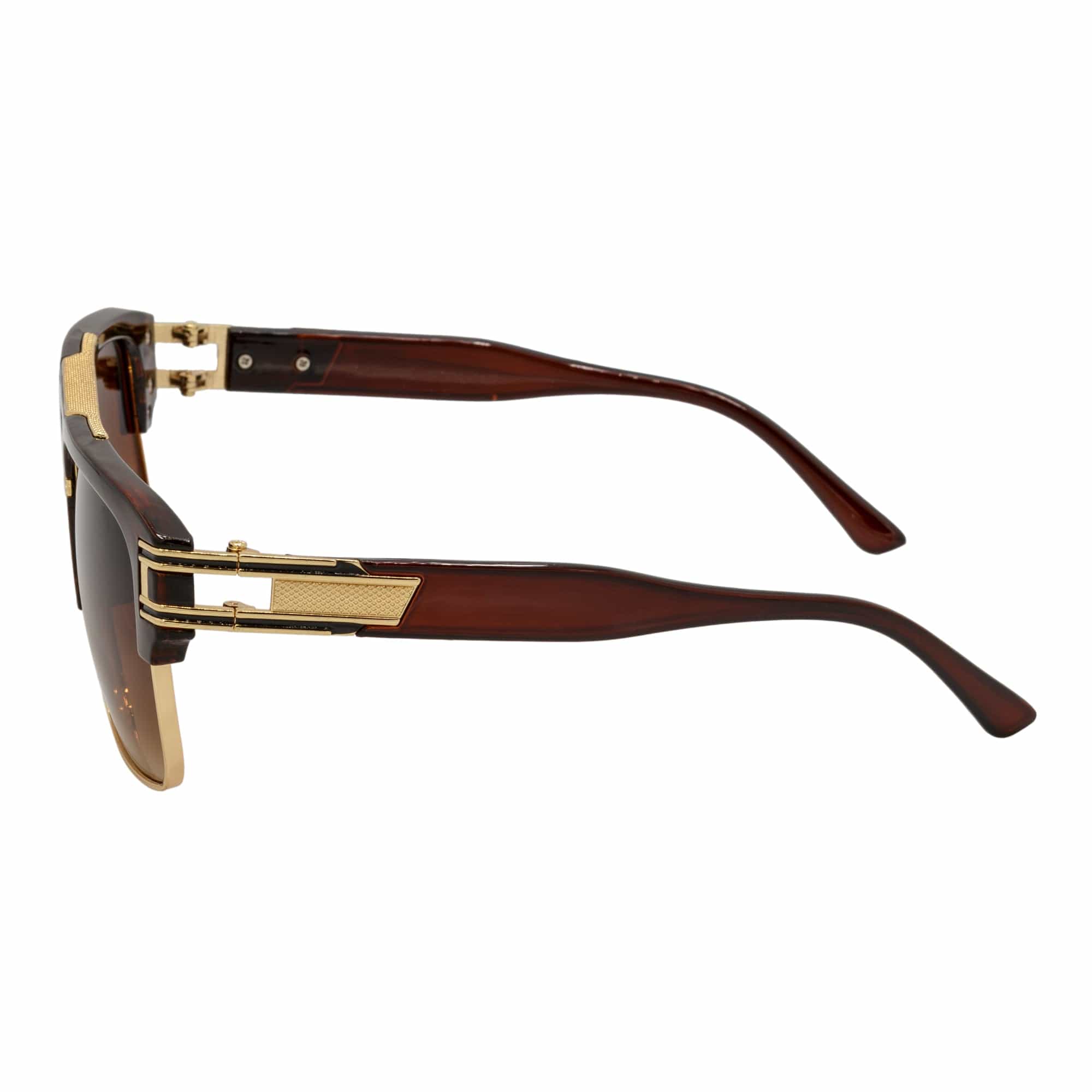 MONARCH - Square Semi - Rimless Two - Tone Metal Accent Clear Brown Amber Fade