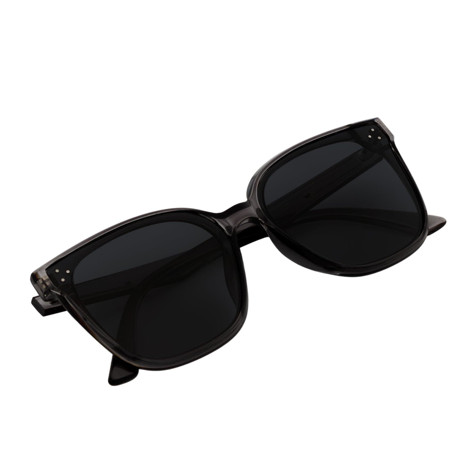 MYA - Polarized Womens Oversize 3 Pin Cat Eye Sunglasses Clear Gray Smoke