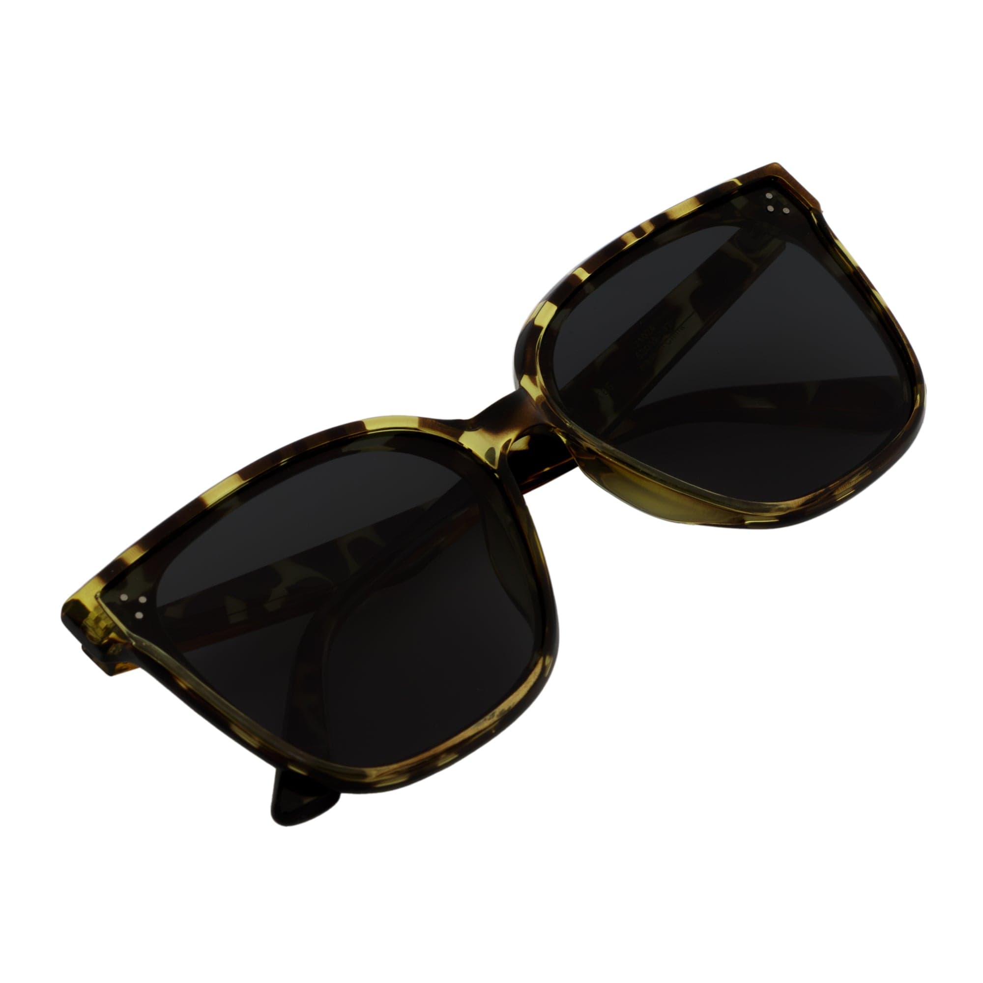 MYA - Polarized Womens Oversize 3 Pin Cat Eye Sunglasses Green Tortoise Smoke