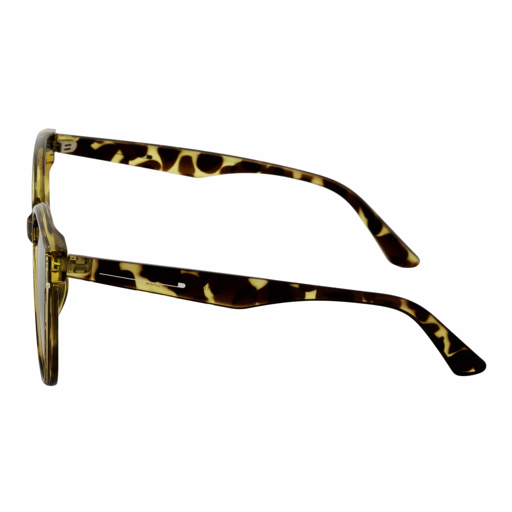 MYA - Polarized Womens Oversize 3 Pin Cat Eye Sunglasses Green Tortoise Smoke