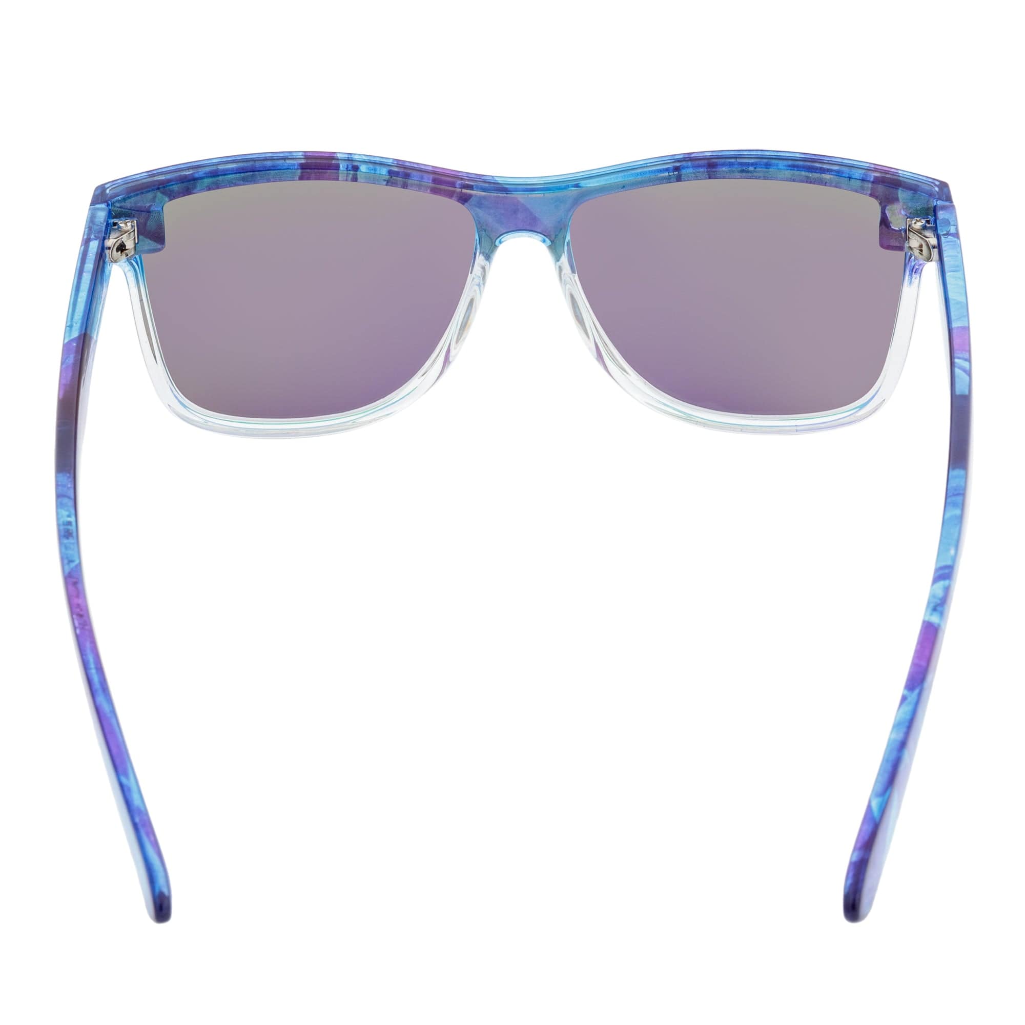 PRIME TIME - Polarized Flat Lens Sunglasses Clear Blue Green Mirror