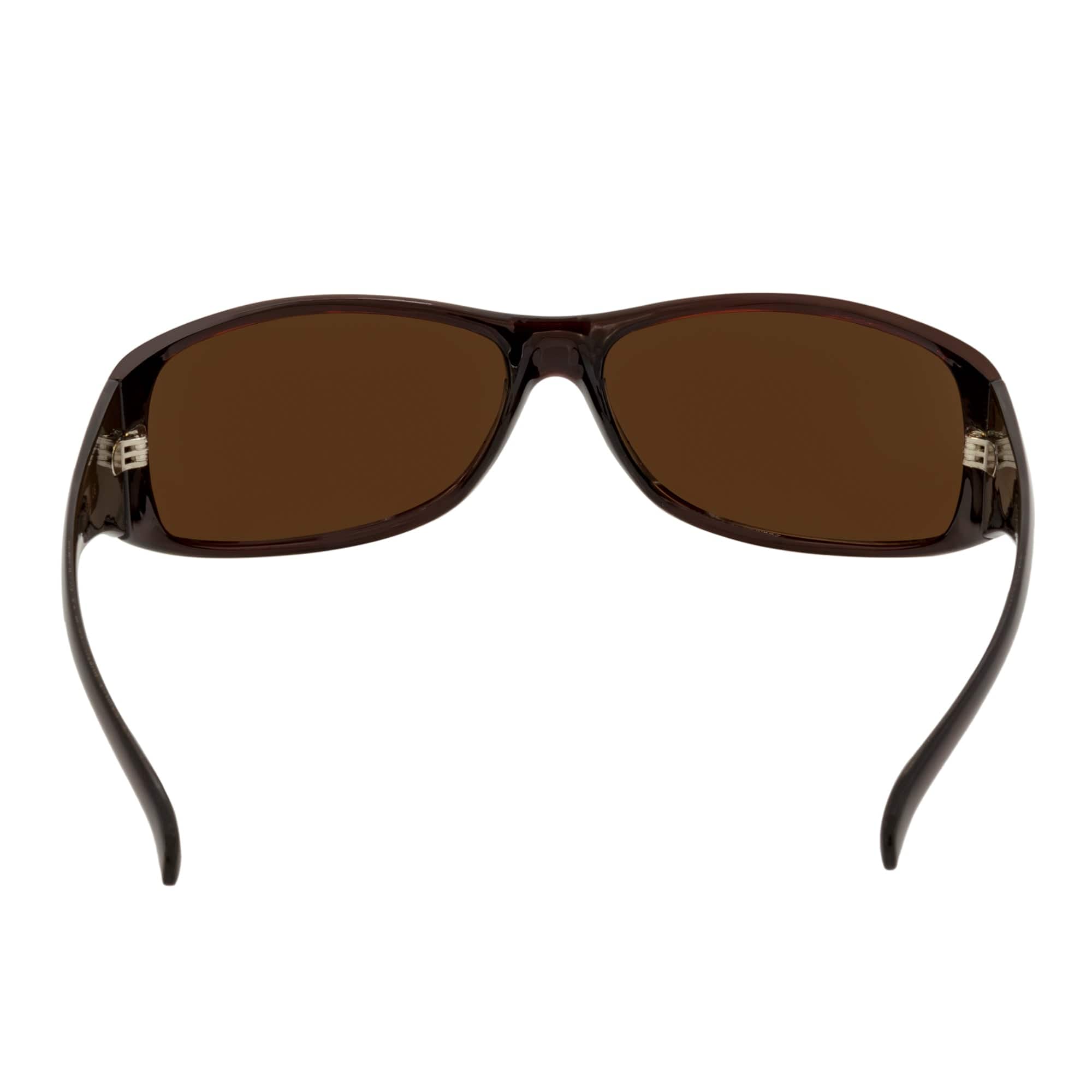 RAVEN - Modern Oval Sports Wraparound Sunglasses Clear Brown Amber