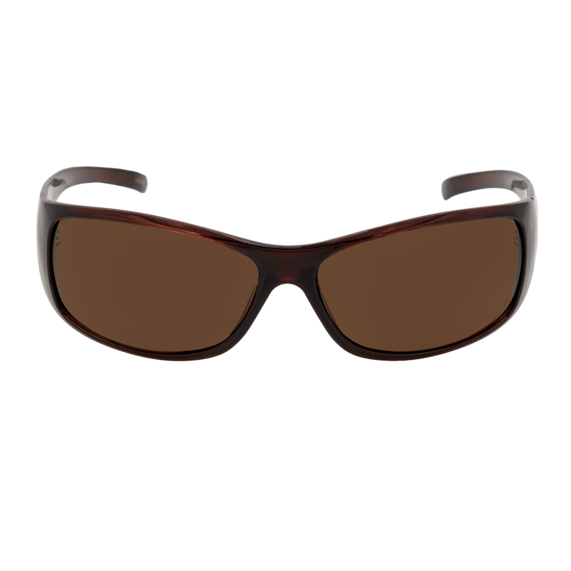 RAVEN - Modern Oval Sports Wraparound Sunglasses Clear Brown Amber