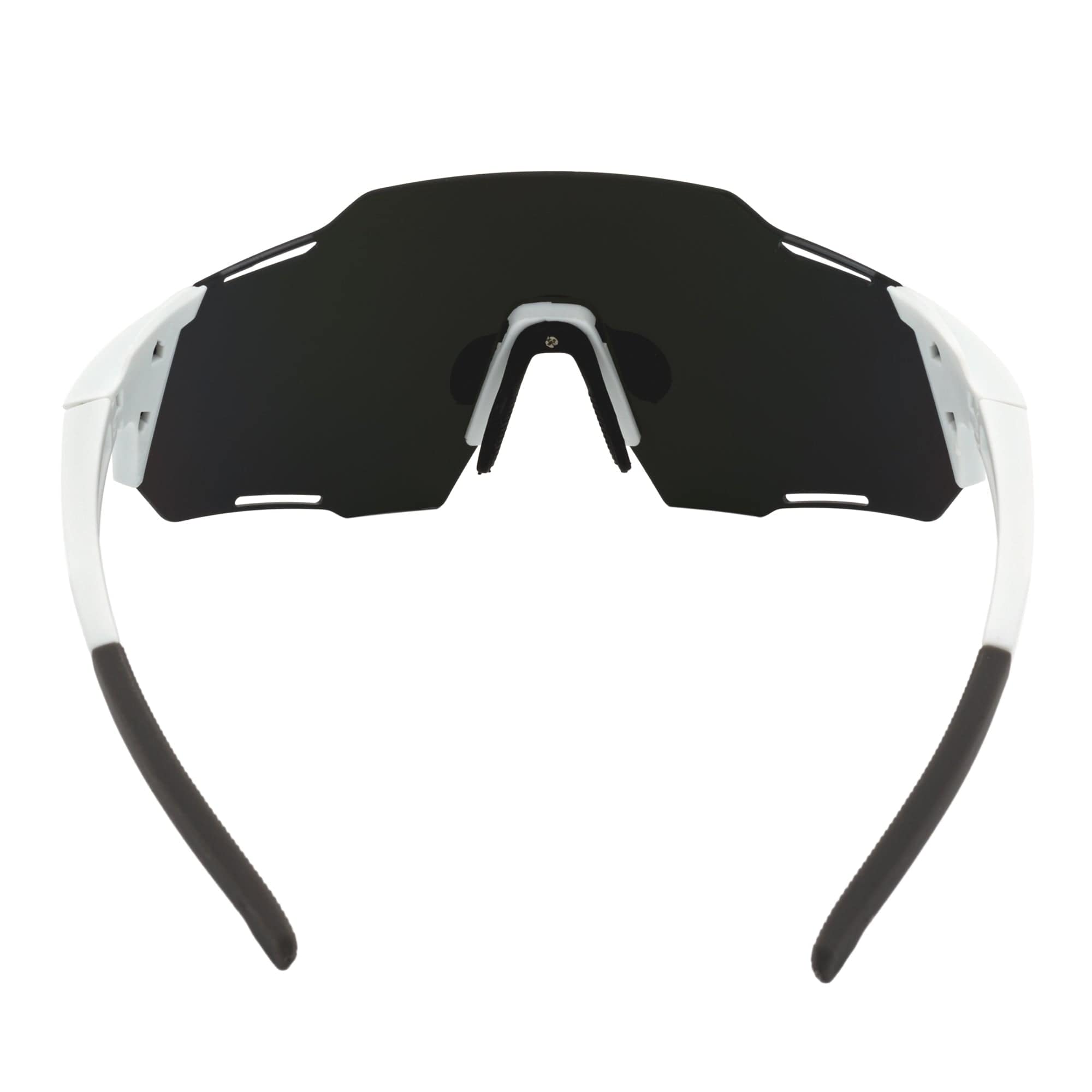 RAZER - Large Sports Wraparound Rimless Shield Sunglasses White Smoke Tint