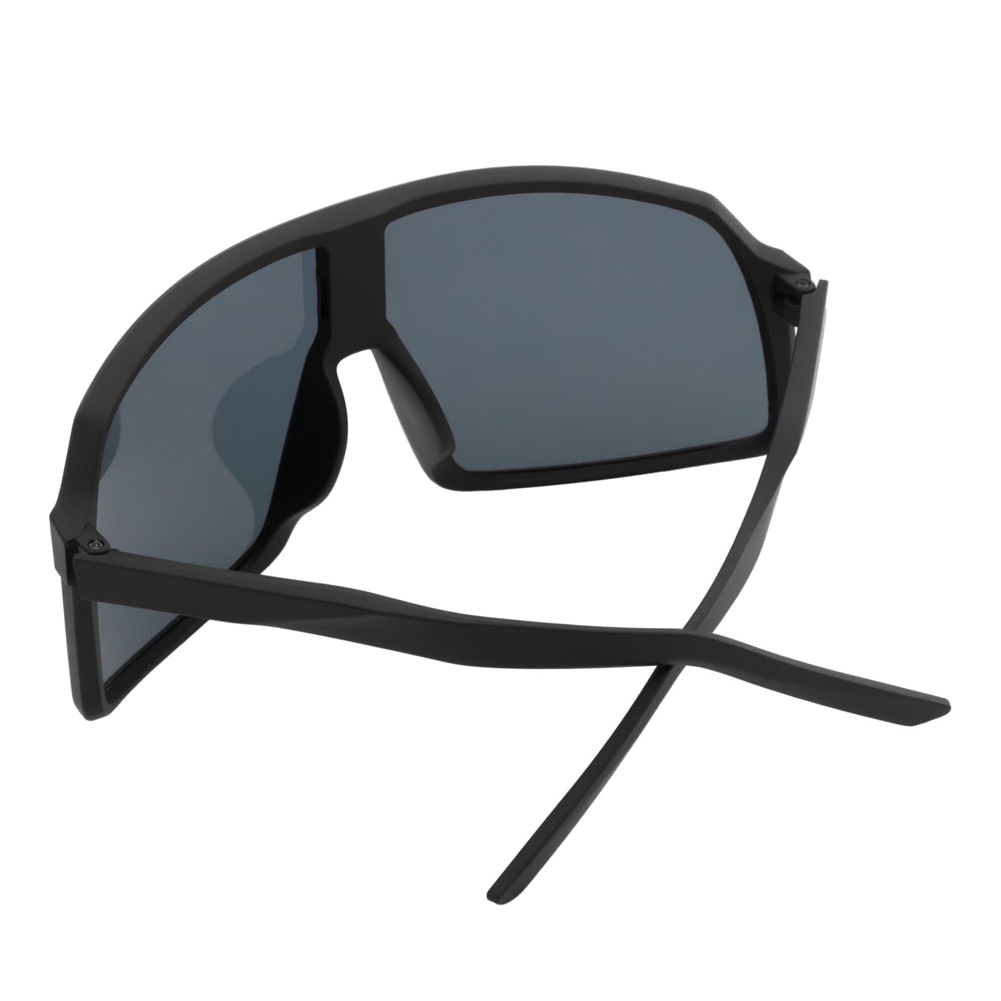 SENTRY - Large Sports Shield Sunglasses Matte Black Dark Smoke Tint