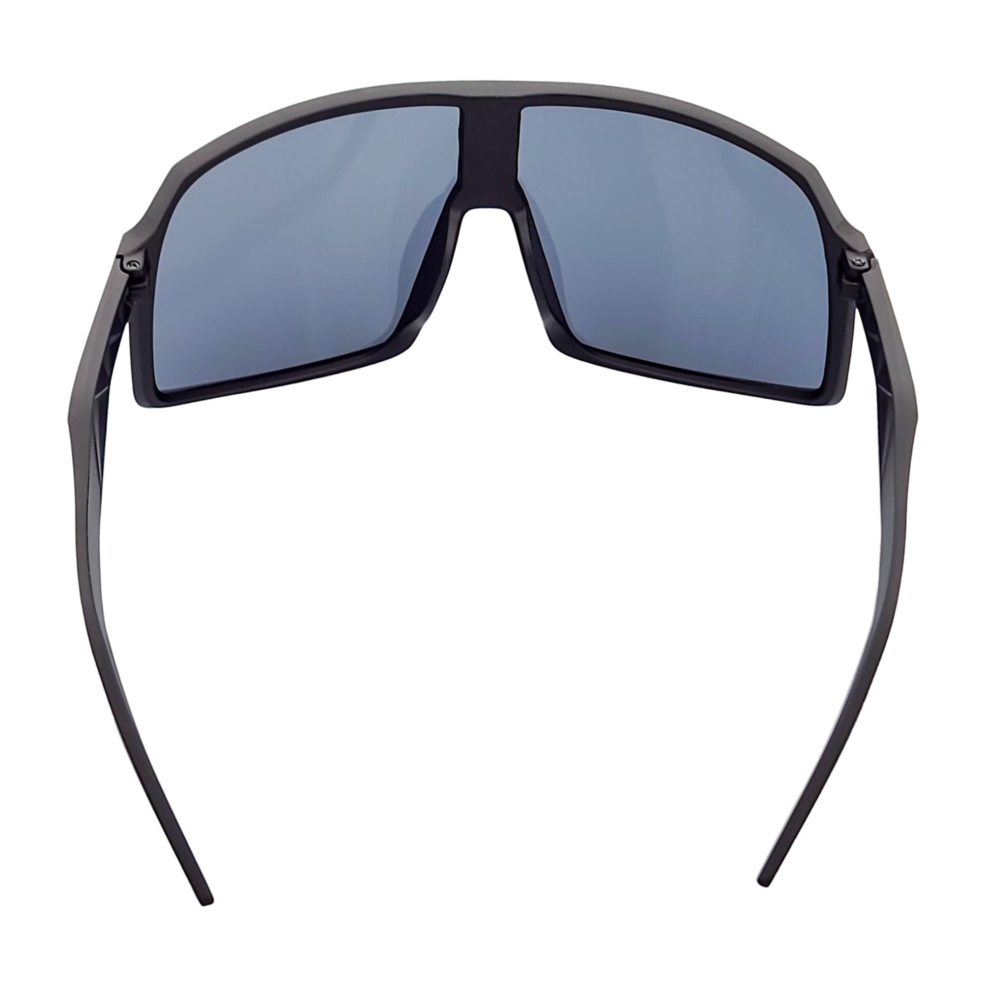 SENTRY - Large Sports Shield Sunglasses Matte Black Gold Mirror
