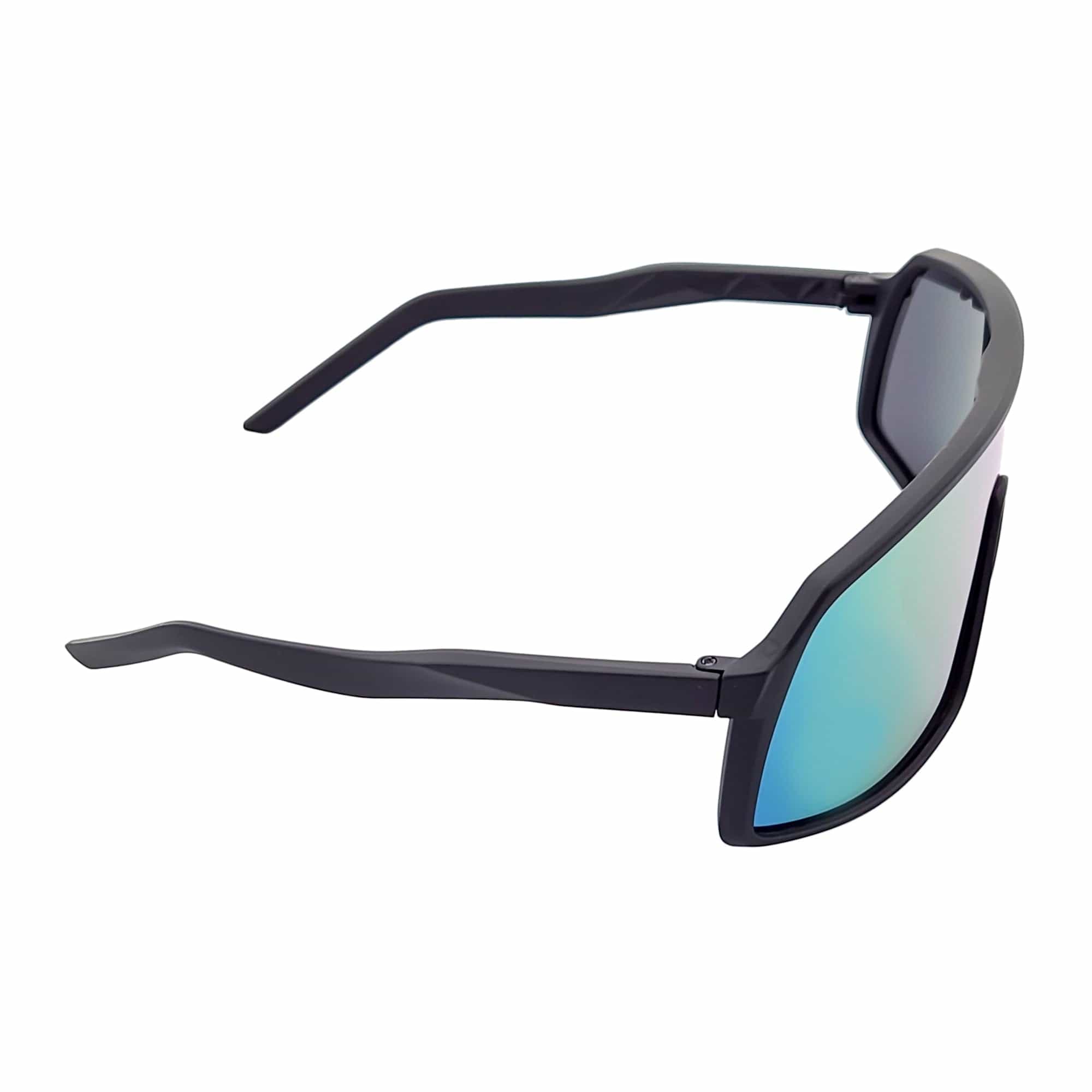 SENTRY - Large Sports Shield Sunglasses Matte Black Orange Mirror