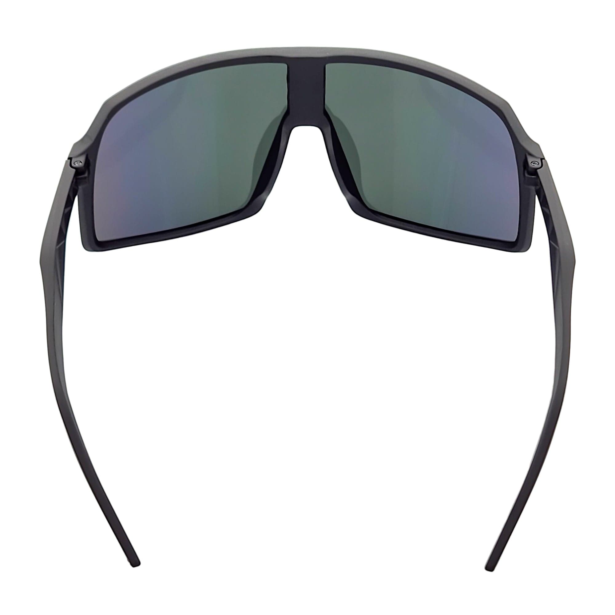 SENTRY - Large Sports Shield Sunglasses Matte Black Orange Mirror