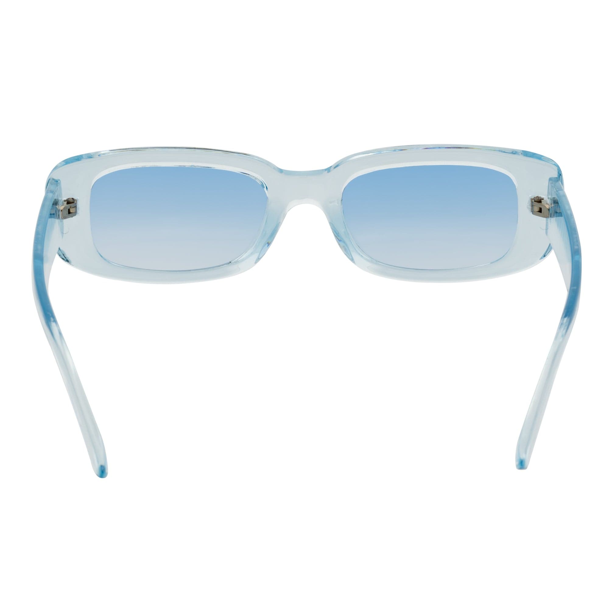 SLIM - Retro 90s Slim Small Rectangle Sunglasses Blue Frame Blue Lens
