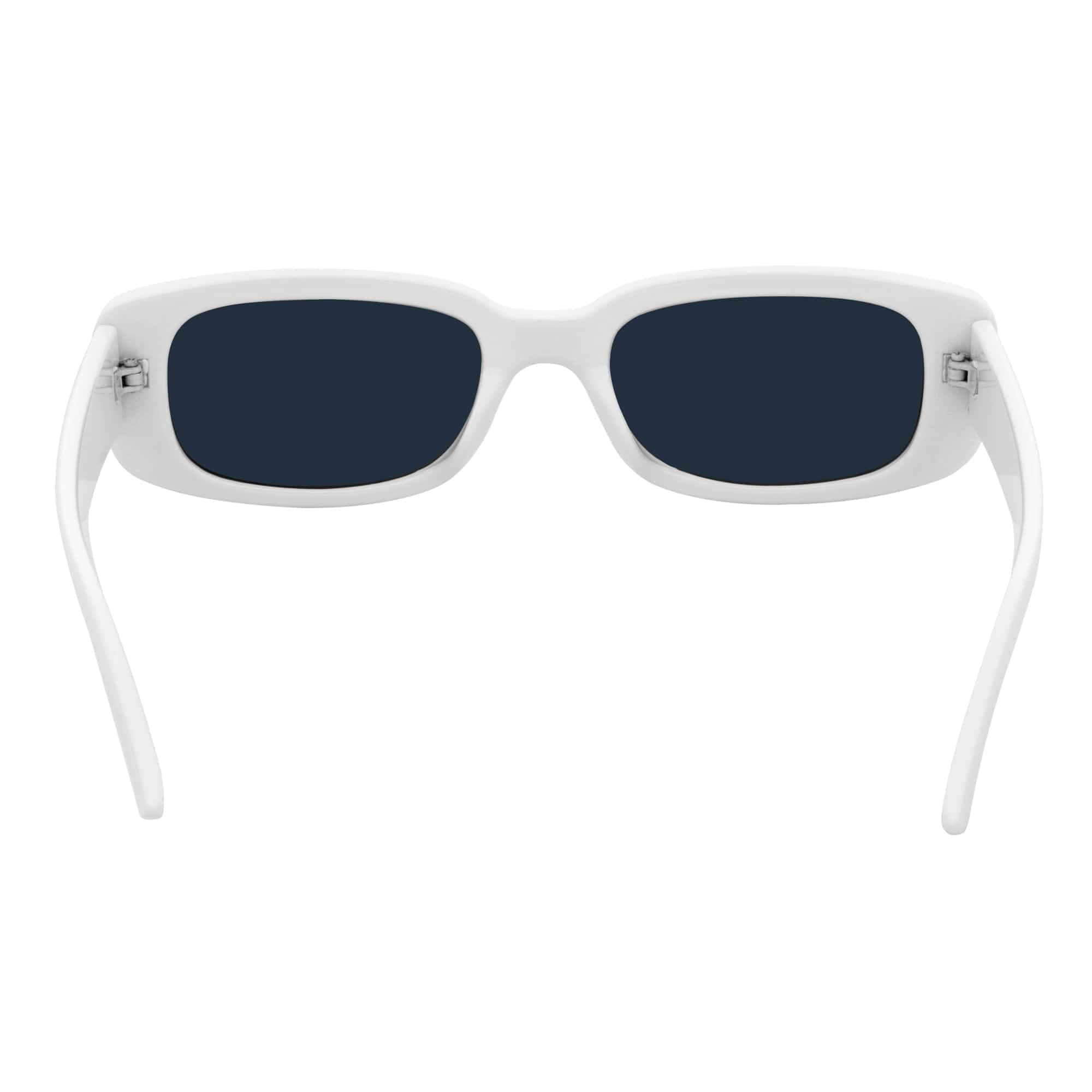 SLIM - Retro 90s Slim Small Rectangle Sunglasses White Smoke Tint