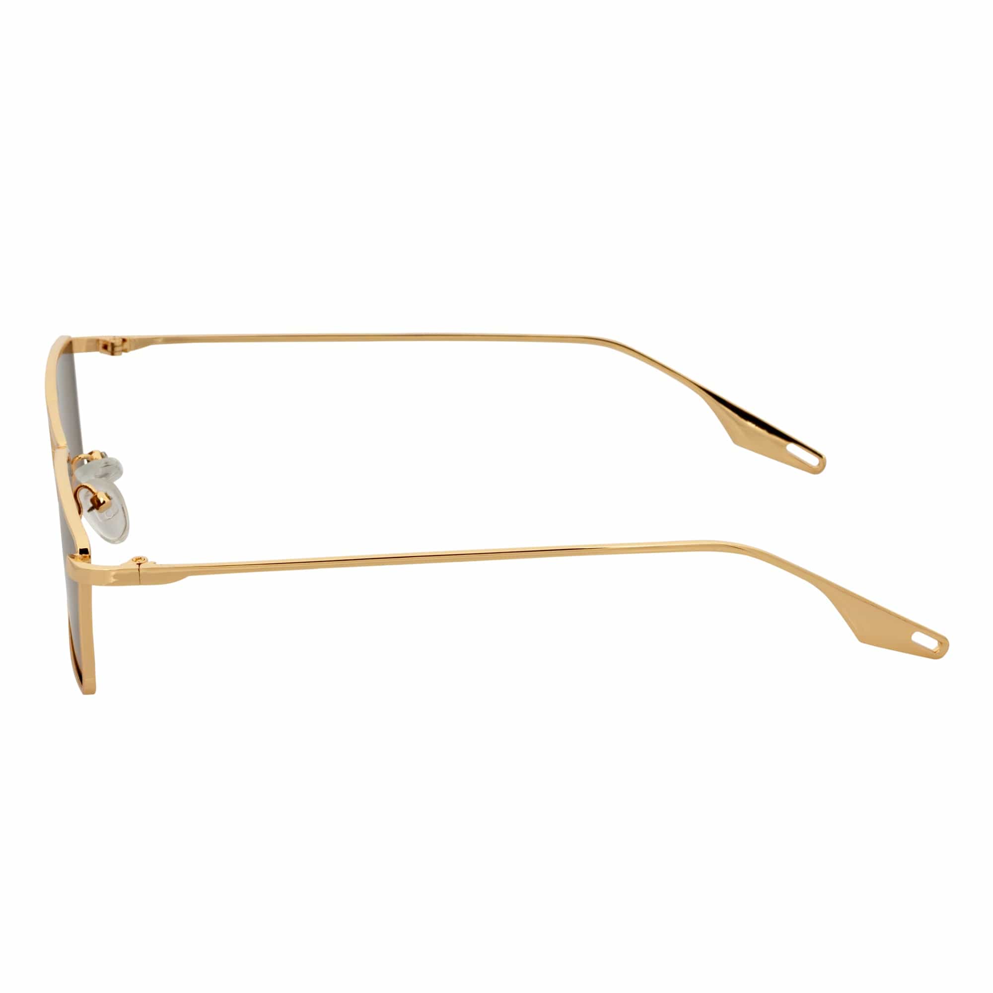 ZUIKO - Small Retro 90s Fashion Metal Rectangle Sunglasses Gold Smoke Tint - Morspecs M1092-3