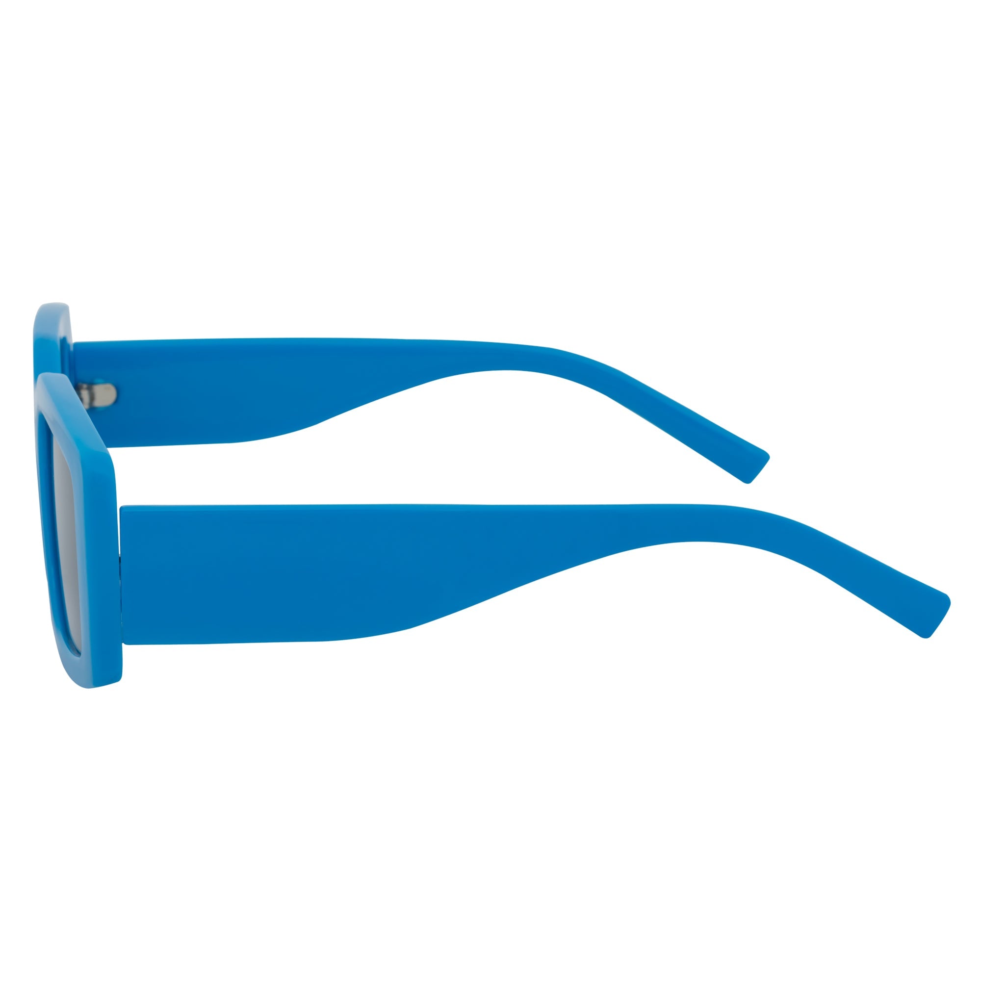 NOVA - Retro 90s Fashion Thick Rectangle Sunglasses Blue Smoke Lens