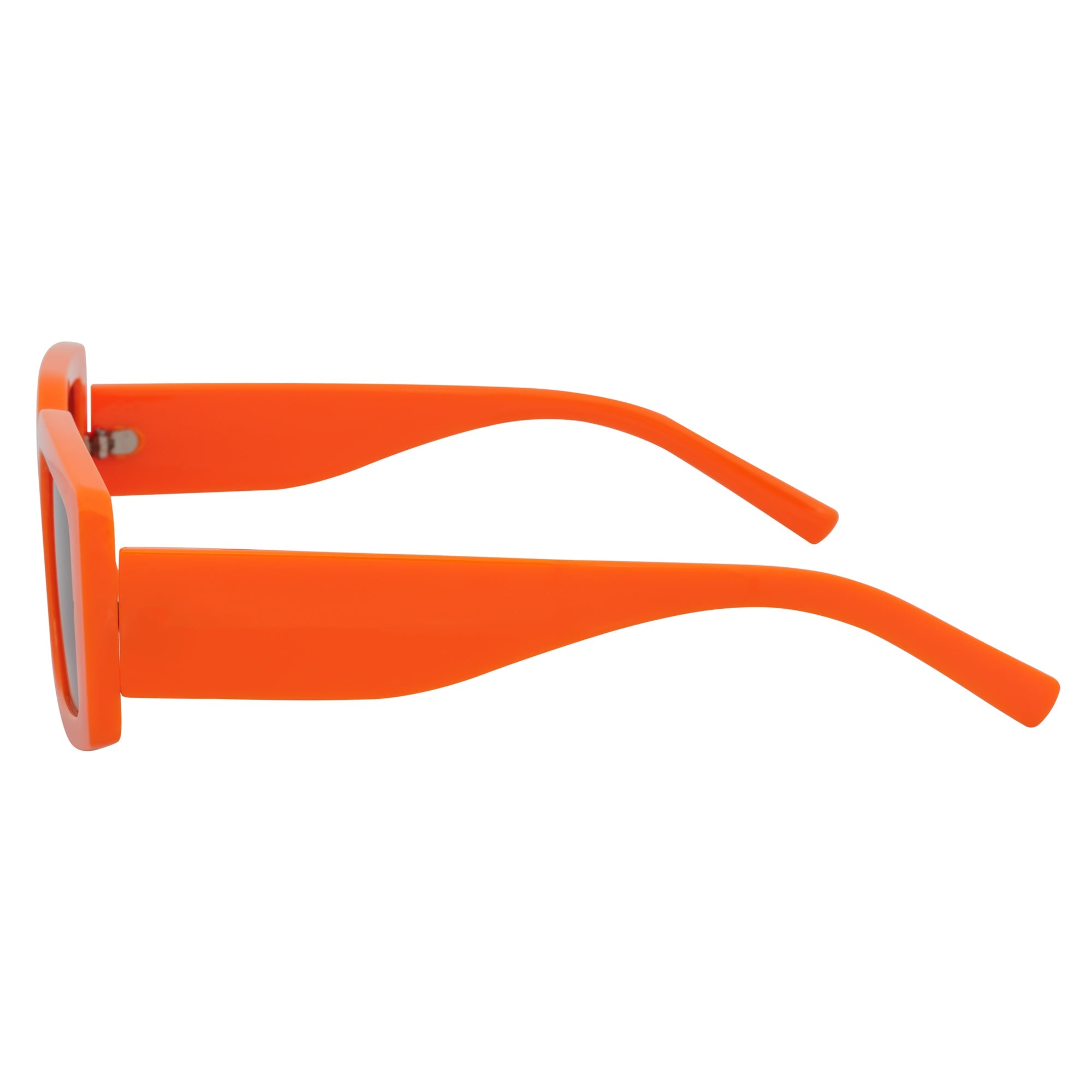 NOVA - Retro 90s Fashion Thick Rectangle Sunglasses Orange Smoke Lens