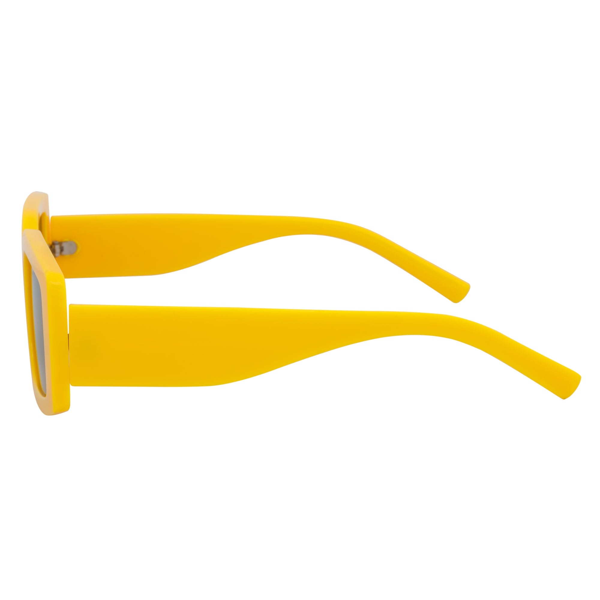 NOVA - Retro 90s Fashion Thick Rectangle Sunglasses Yellow Smoke Lens