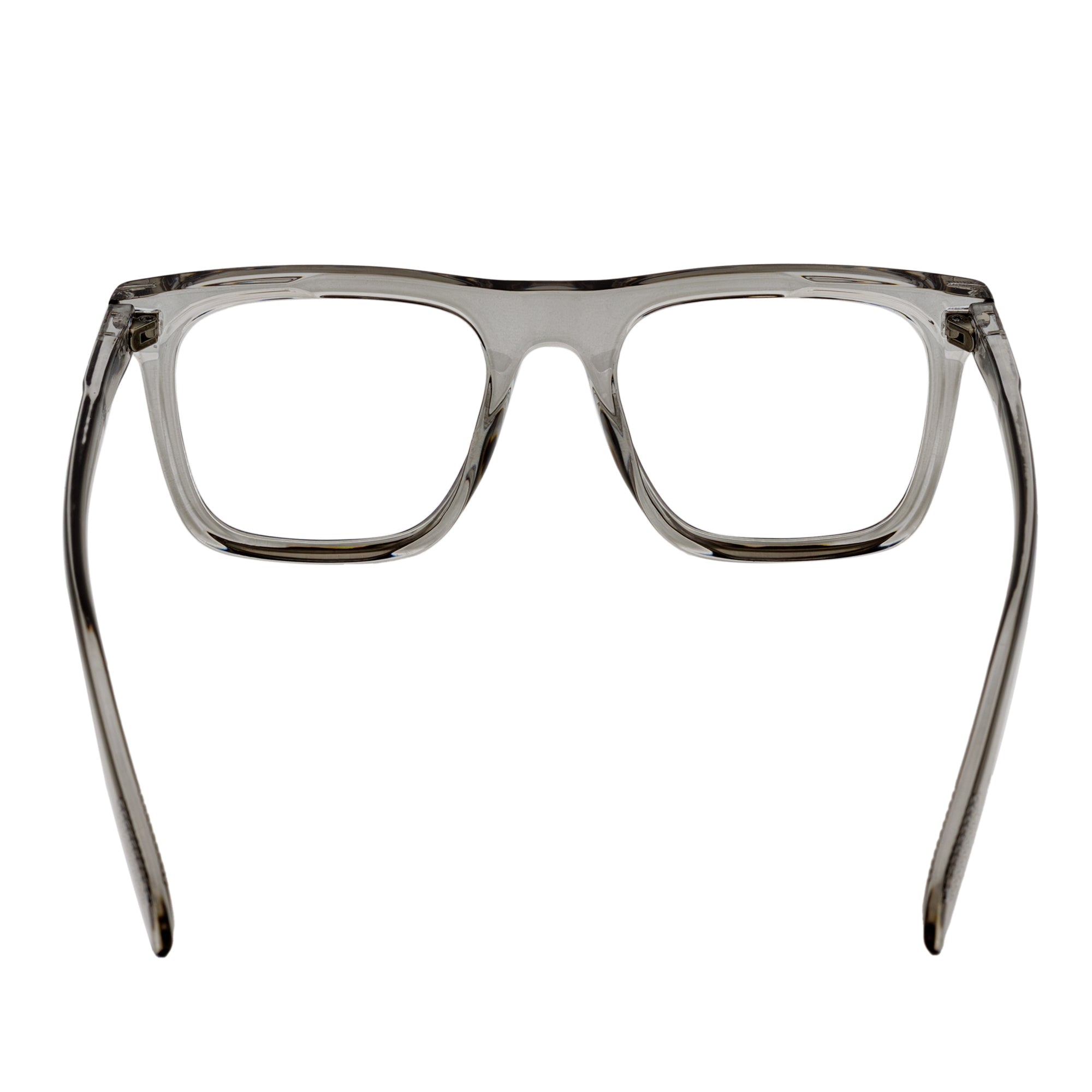 OXFORD - Classic Square Horn Rimmed Blue Light Glasses Clear Gray Clear Flat Lens