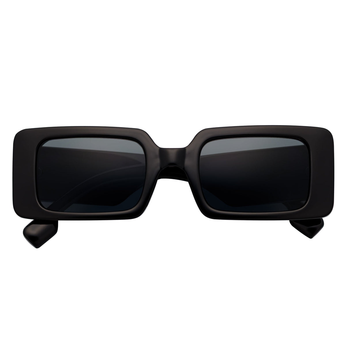 PLAZA - Small Rectangle Sunglasses Black Smoke