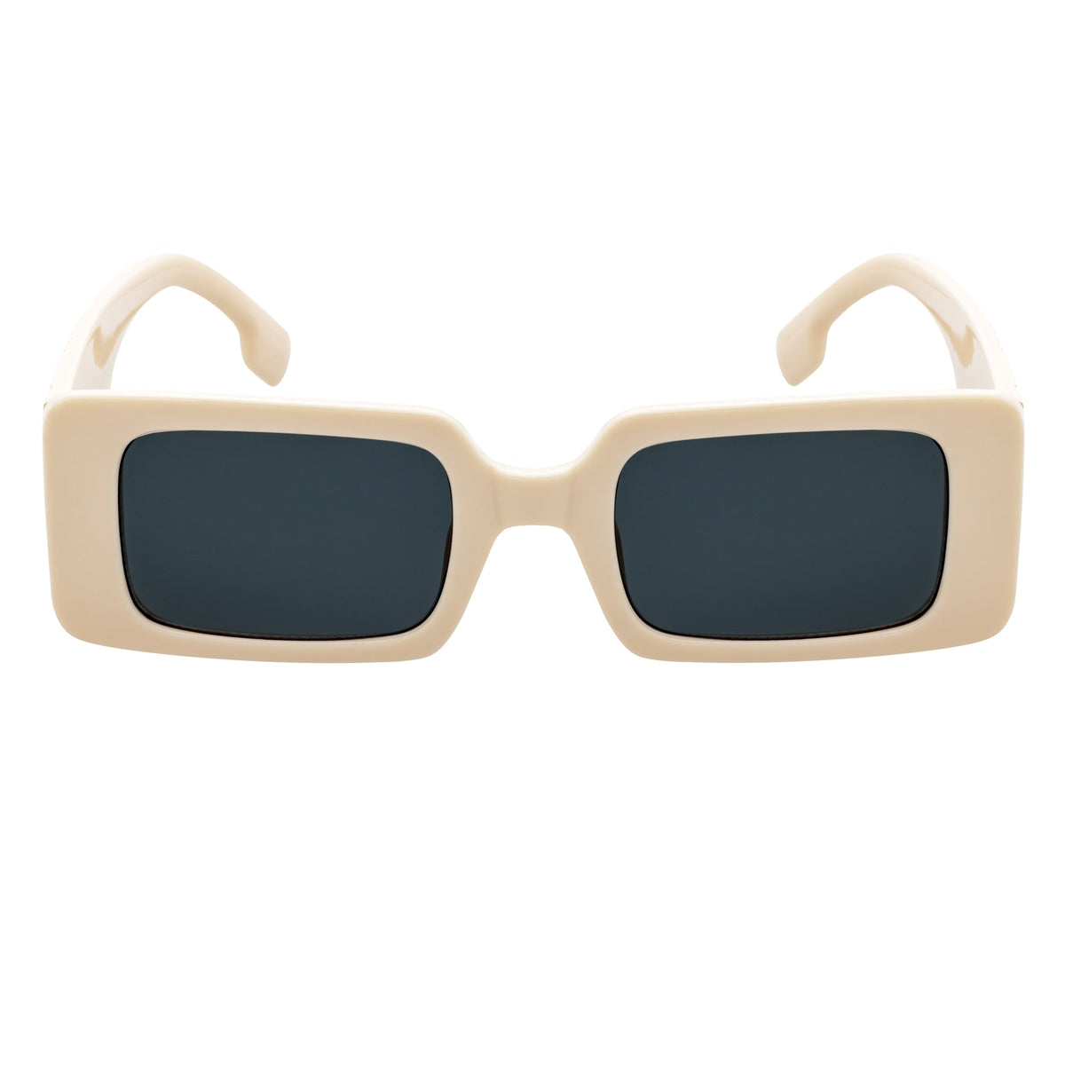 PLAZA - Small Rectangle Sunglasses Creme Smoke