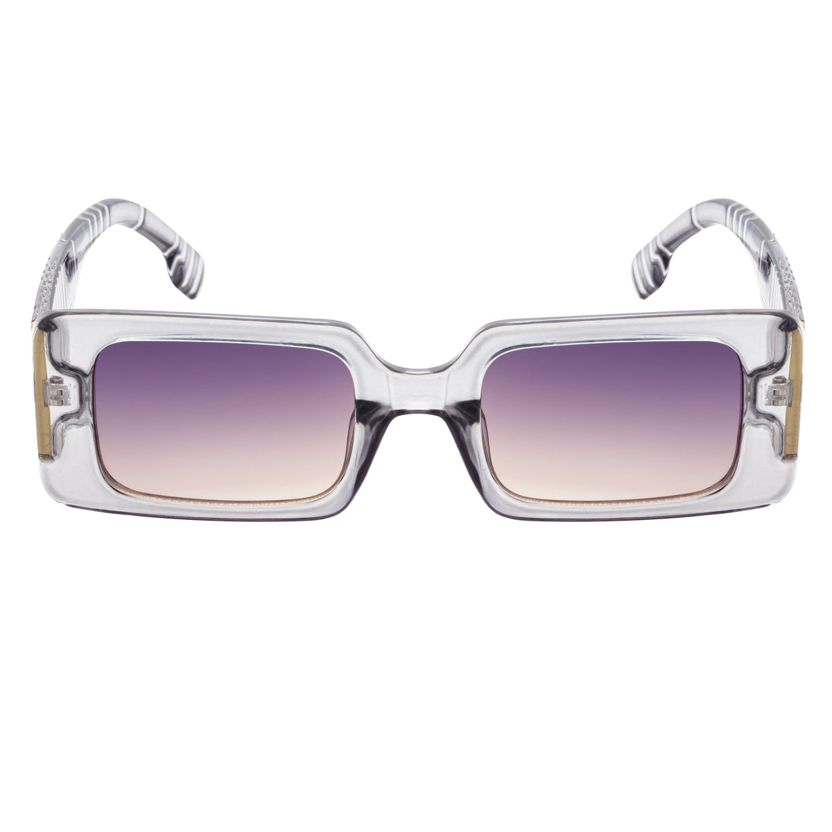 PLAZA - Small Rectangle Sunglasses Crystal-Gray Lavender