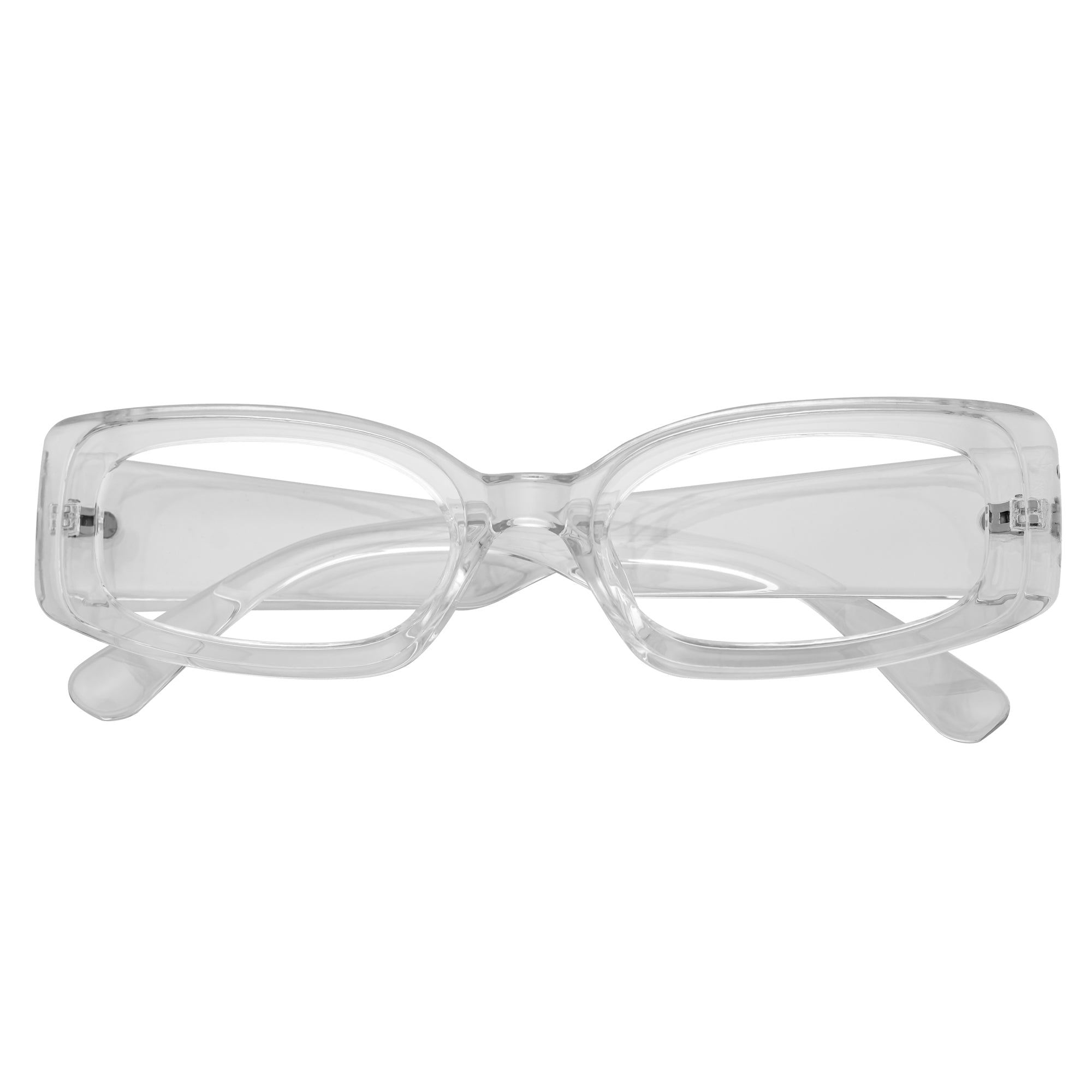 RIZZ - Small Flat Lens 90s Fashion Rectangle Clear Frame Lens Glasses