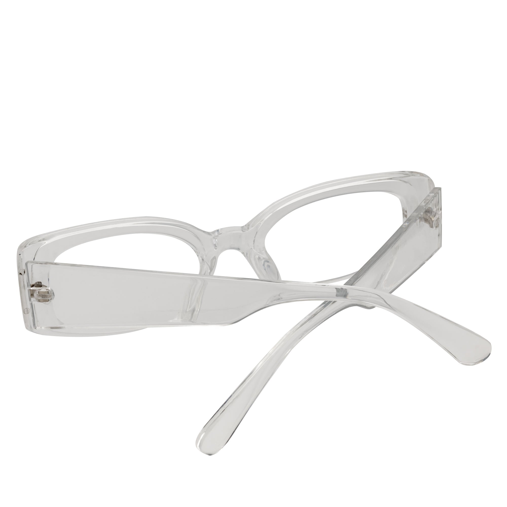 RIZZ - Small Flat Lens 90s Fashion Rectangle Clear Frame Lens Glasses