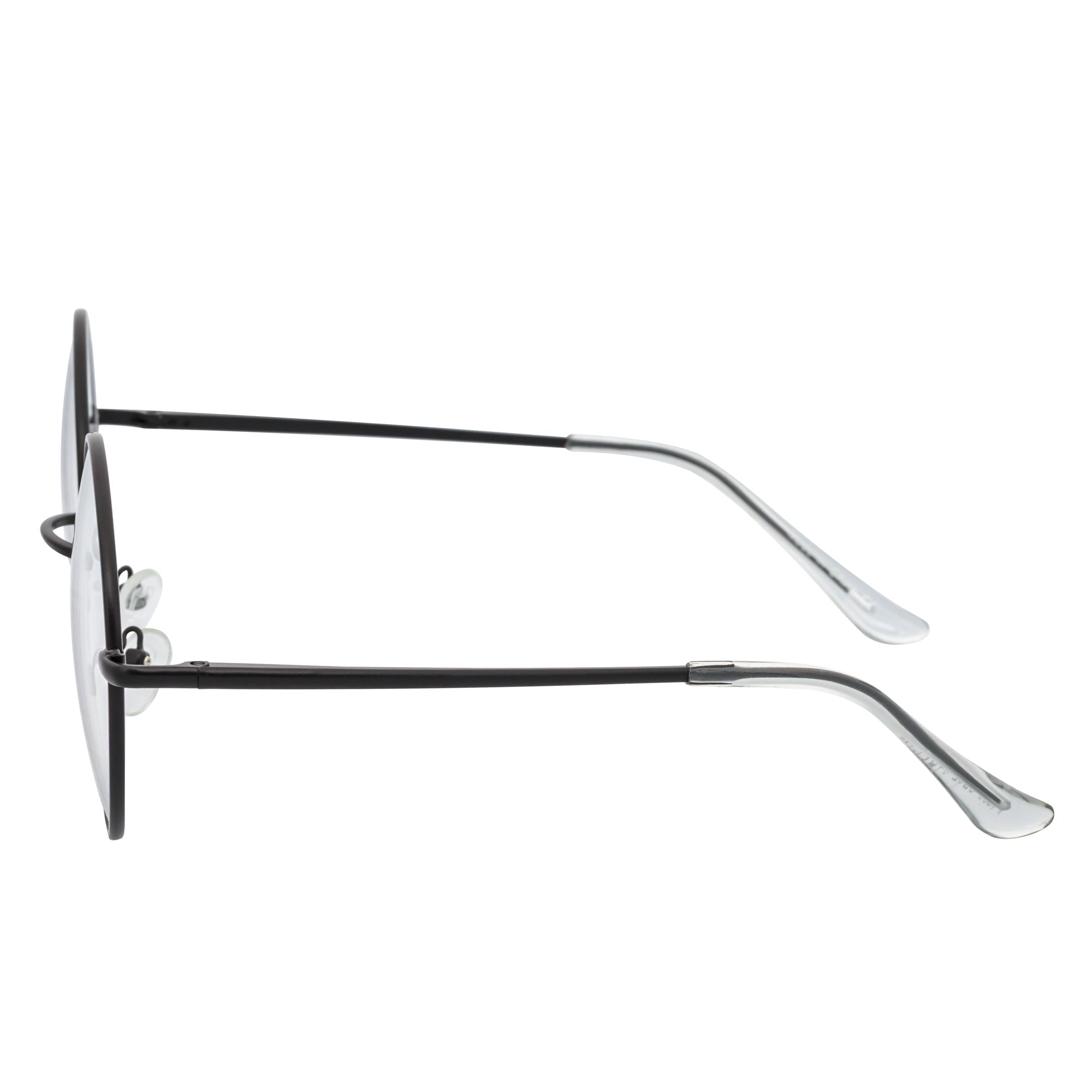 SCHOLAR - Classic Small Metal Round Blue Light Glasses Black Clear Lens