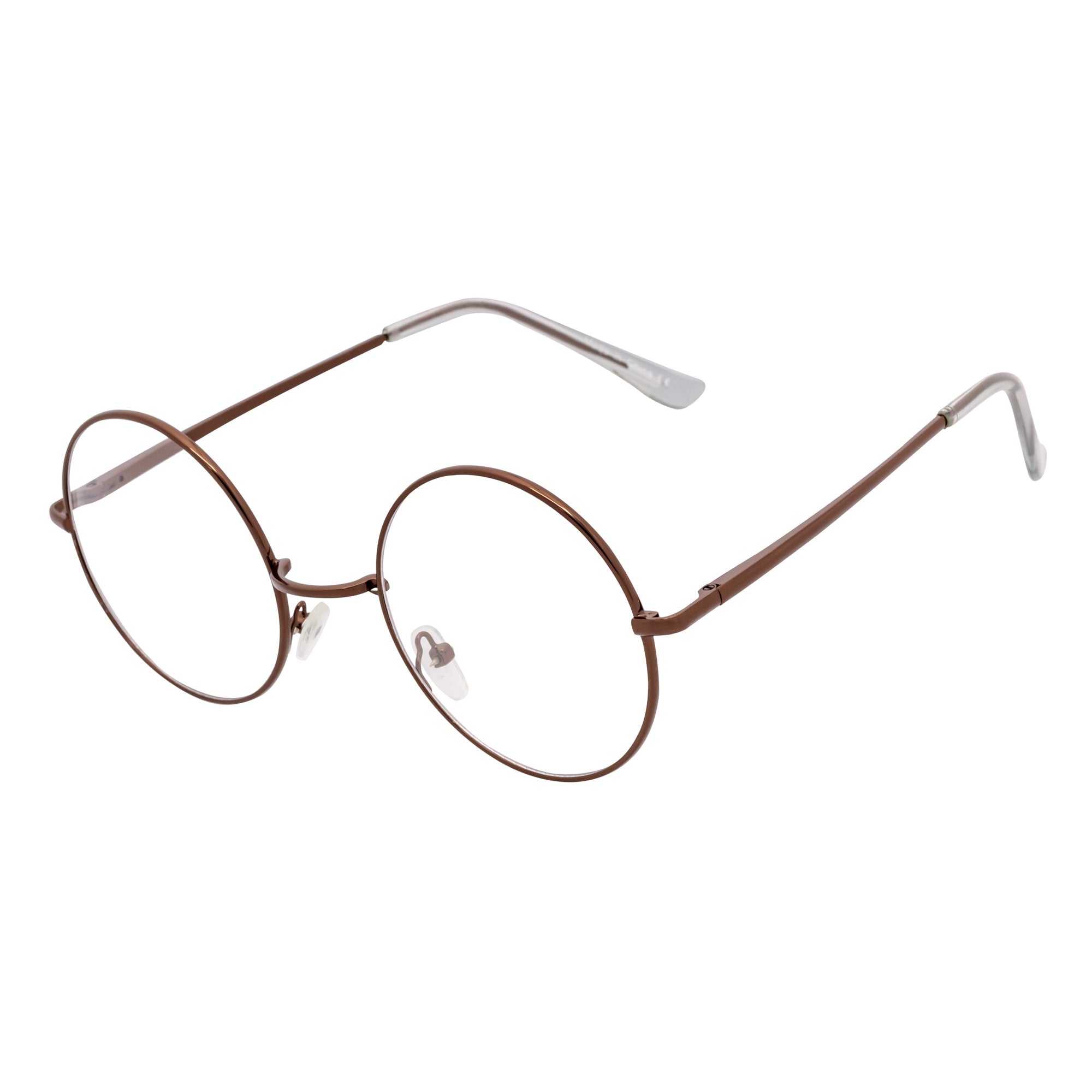 SCHOLAR - Classic Small Metal Round Blue Light Glasses Copper Clear Lens