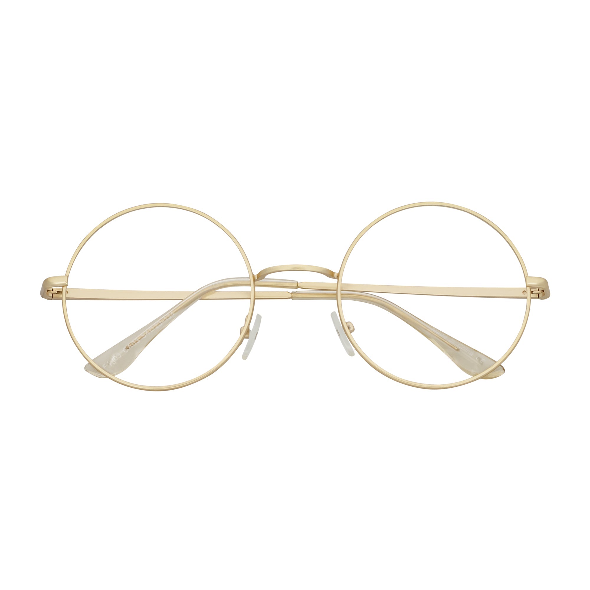 SCHOLAR - Classic Small Metal Round Blue Light Glasses Gold Clear Lens