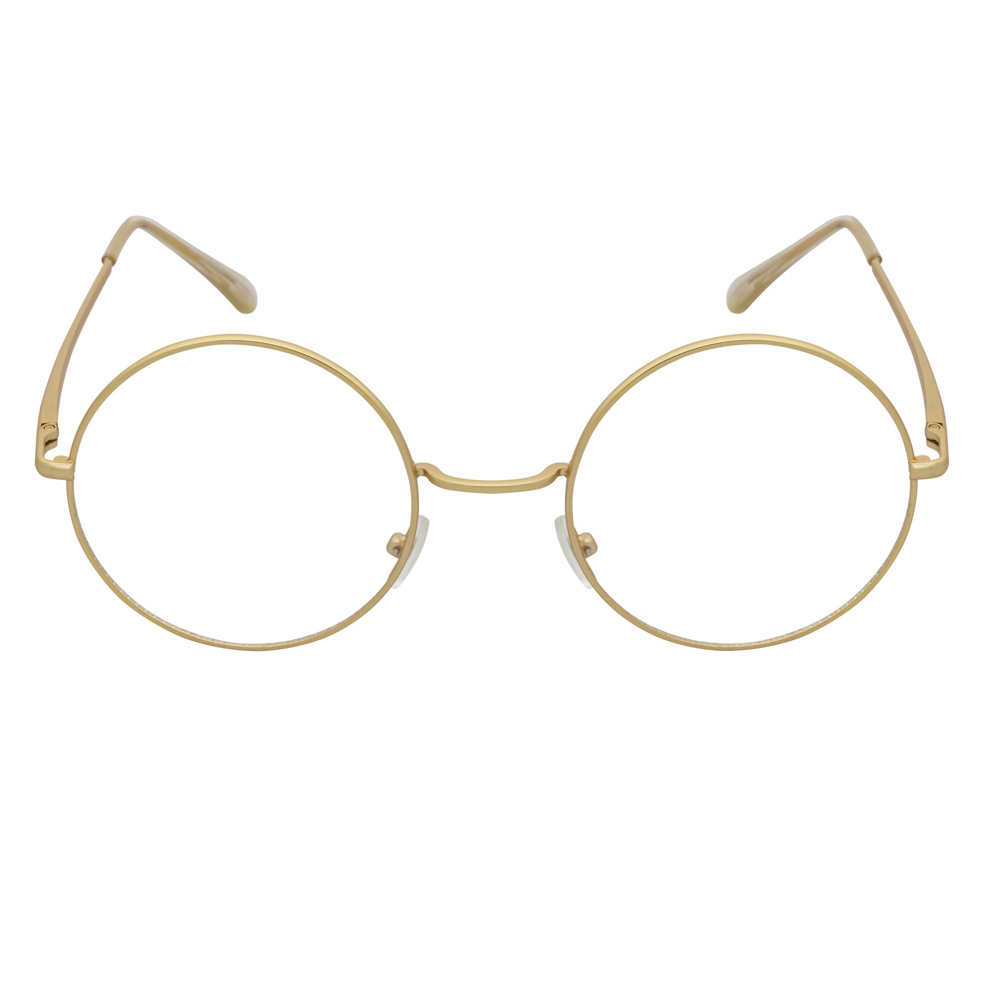SCHOLAR - Classic Small Metal Round Blue Light Glasses Gold Clear Lens
