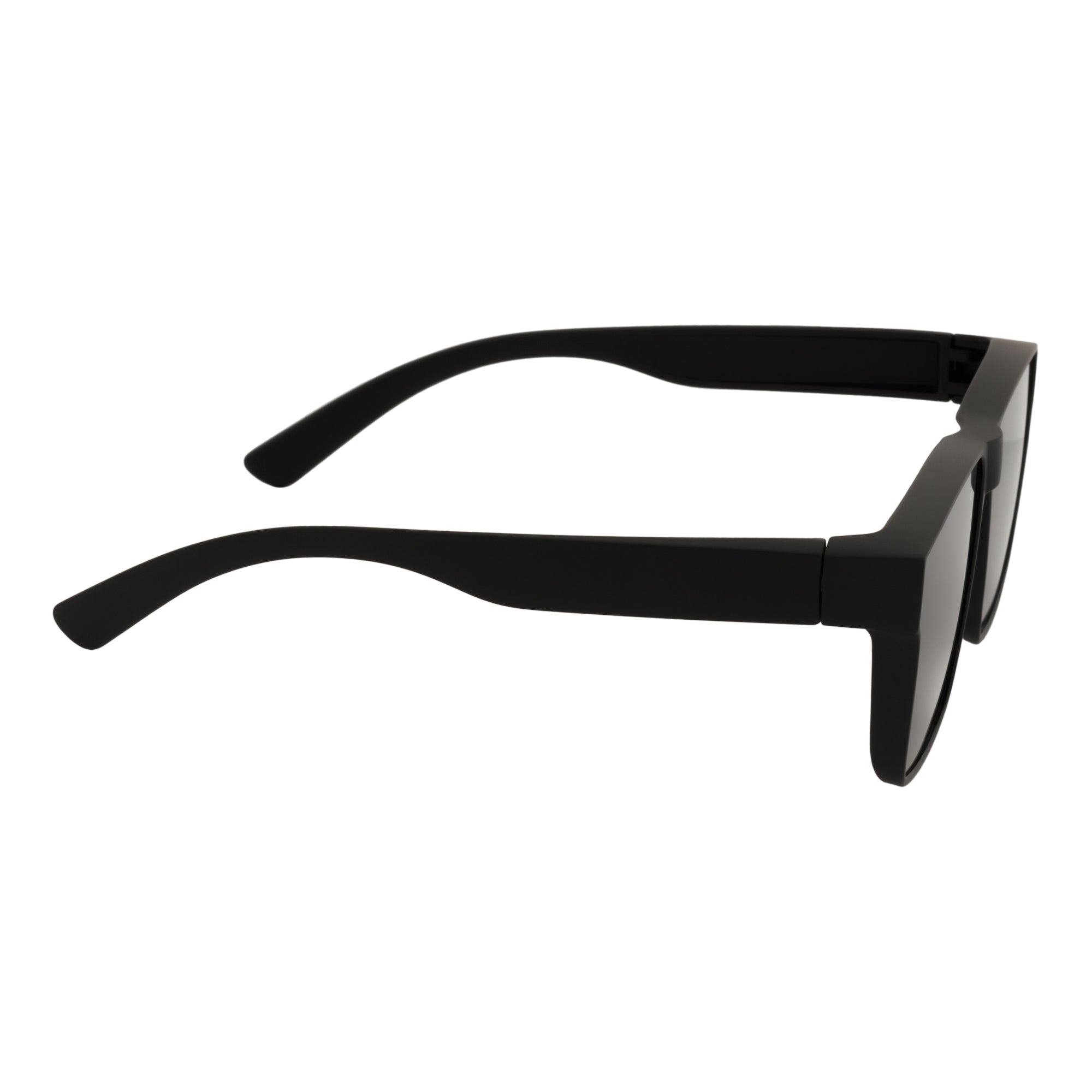SHADOW - Large Polarized Square Fit Over Matte Black Sunglasses Dark Smoke Lens