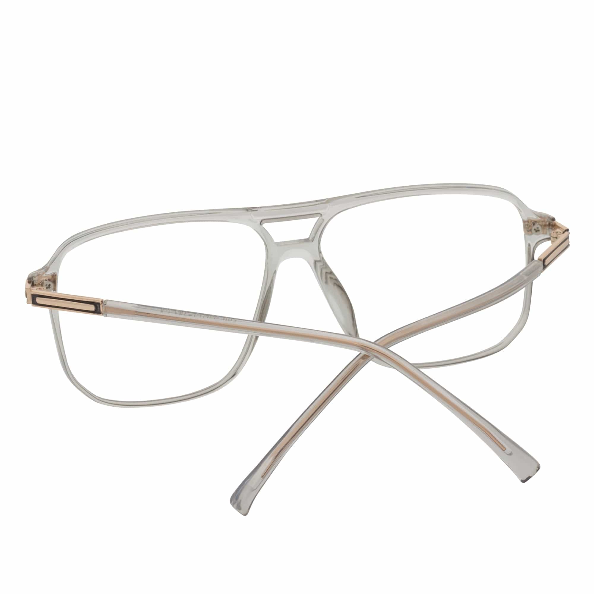 SHERMAN - Classic Square Flat Top Blue Light Glasses Clear Gray Clear Lens - MorspecsM1105-4