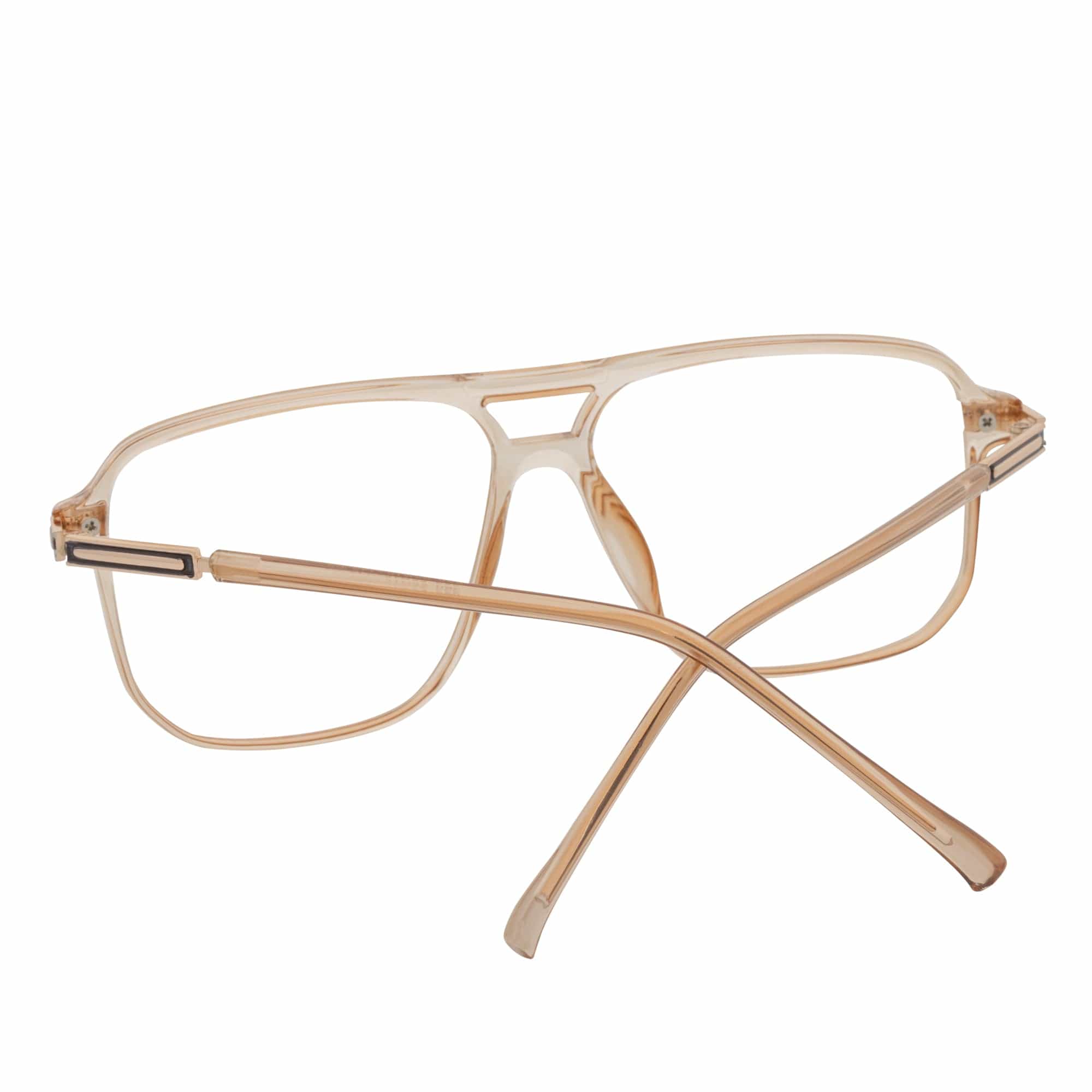 SHERMAN - Classic Square Flat Top Blue Light Glasses Clear Peach Clear Lens