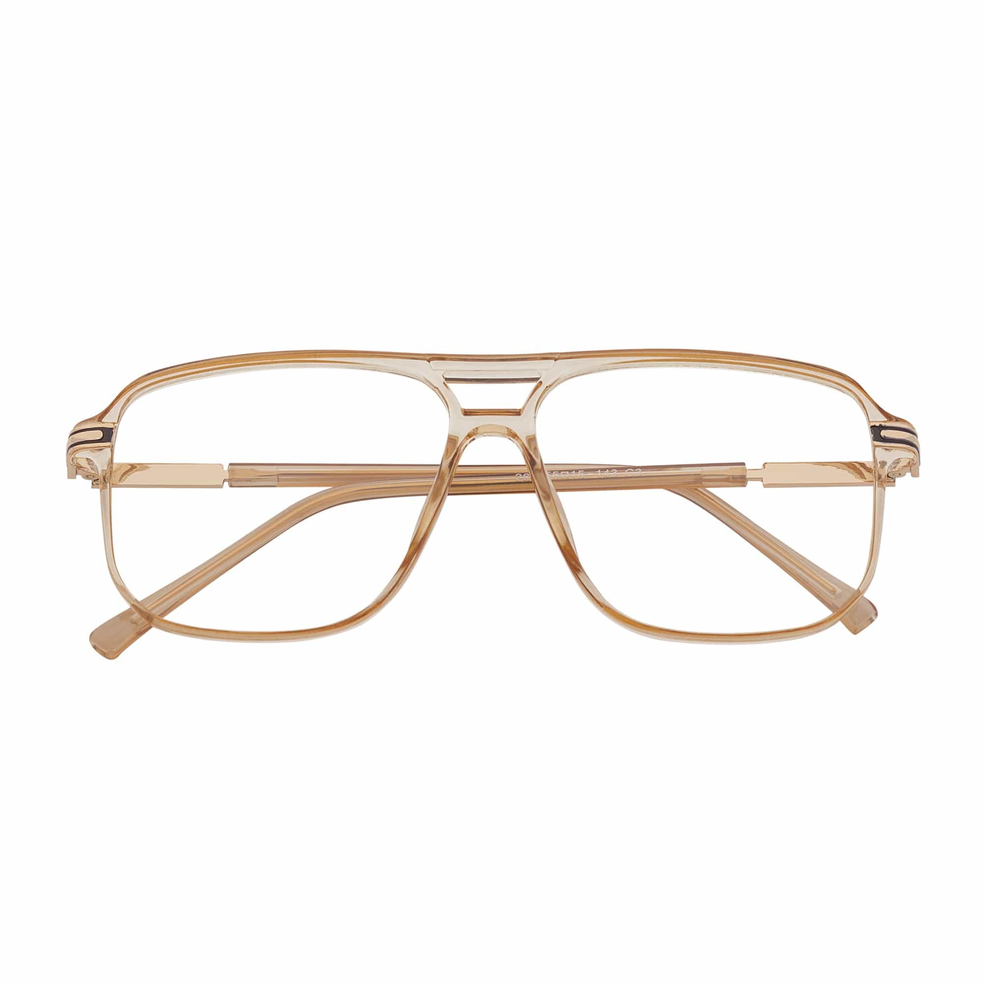 SHERMAN - Classic Square Flat Top Blue Light Glasses Clear Peach Clear Lens