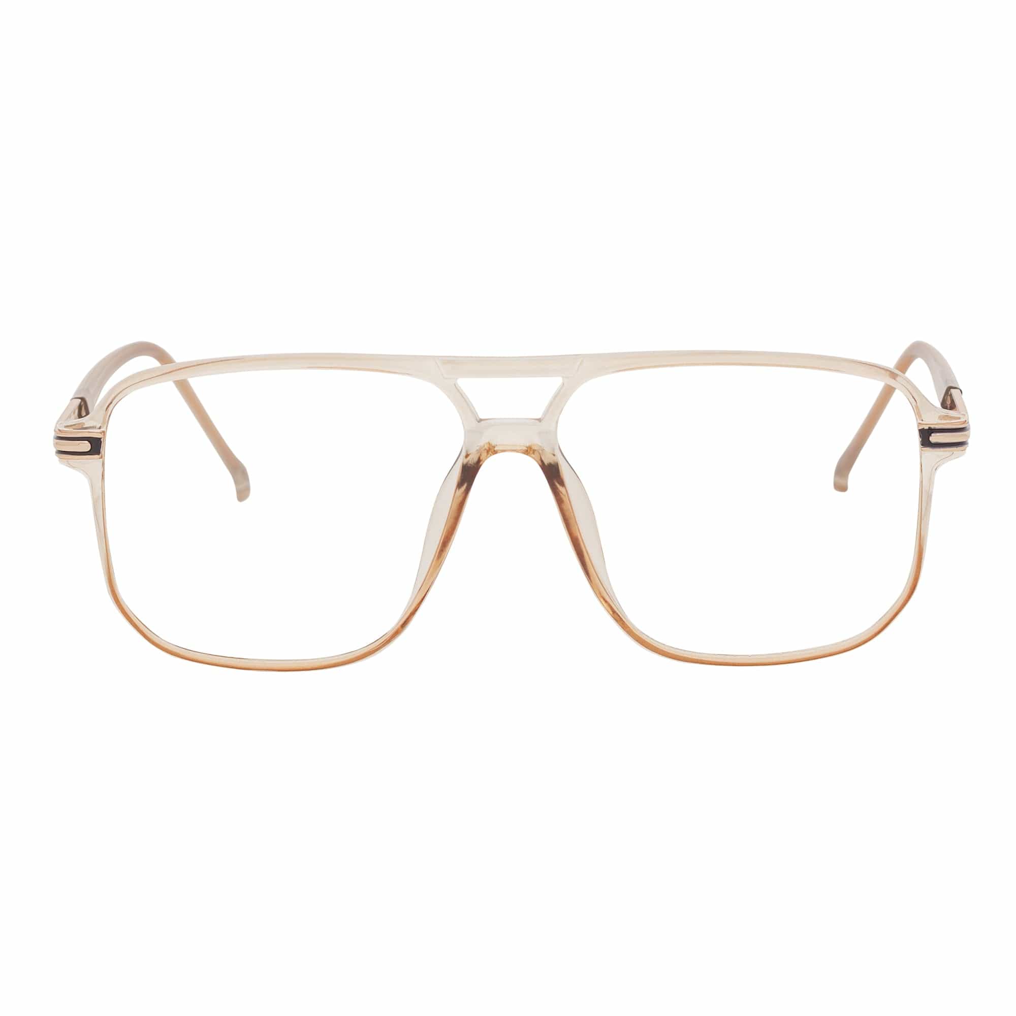 SHERMAN - Classic Square Flat Top Blue Light Glasses Clear Peach Clear Lens