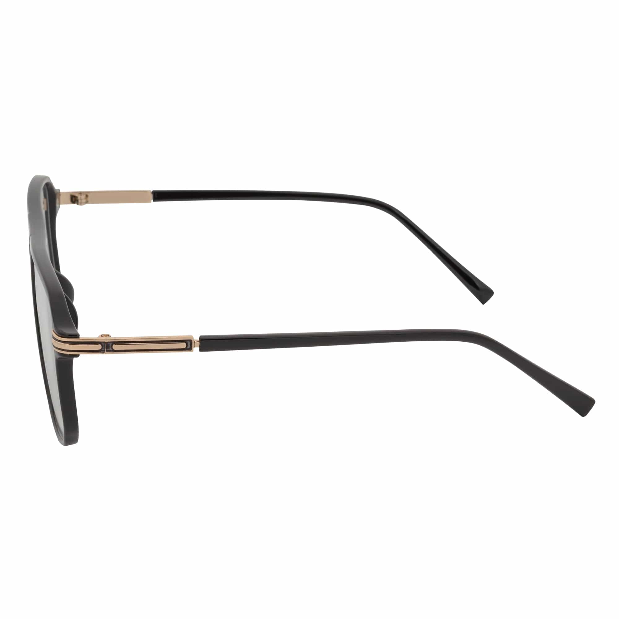 SHERMAN - Classic Square Flat Top Blue Light Glasses Gloss Black Clear Lens