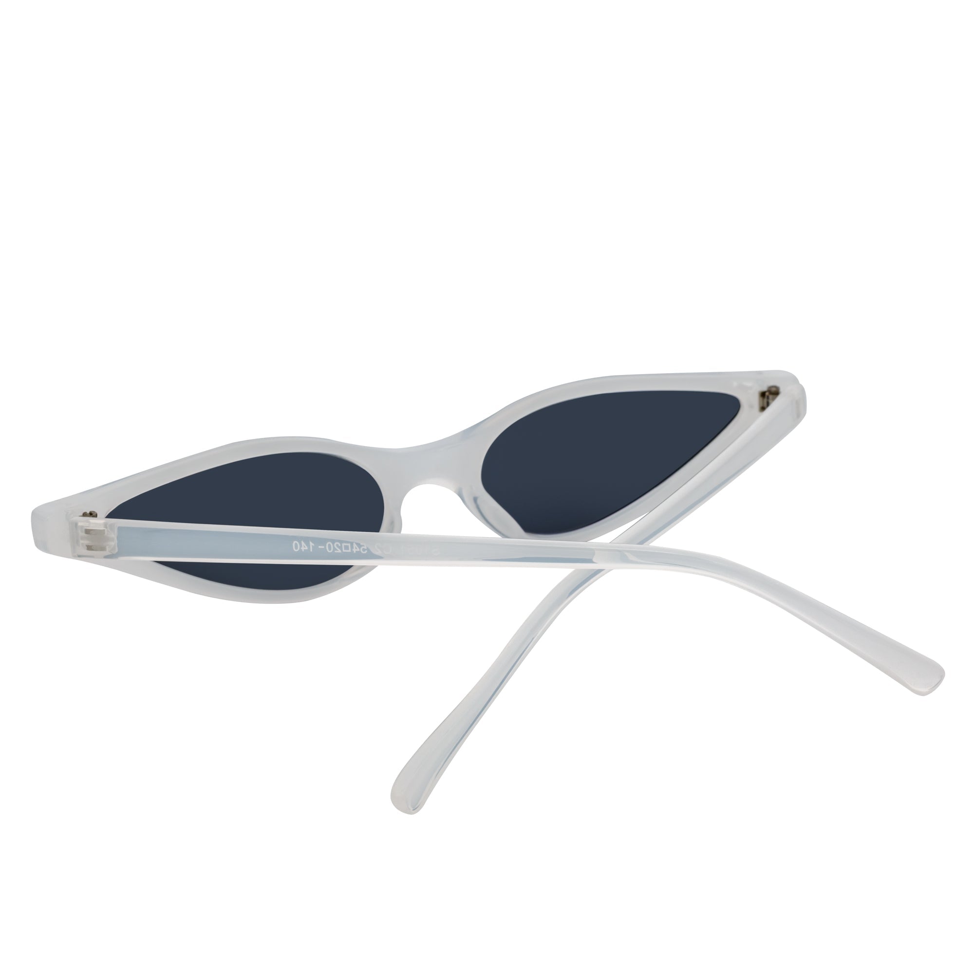 SIAMESE - Mid Century Small Slim Pointed Cat Eye Sunglasses White Smoke Lens